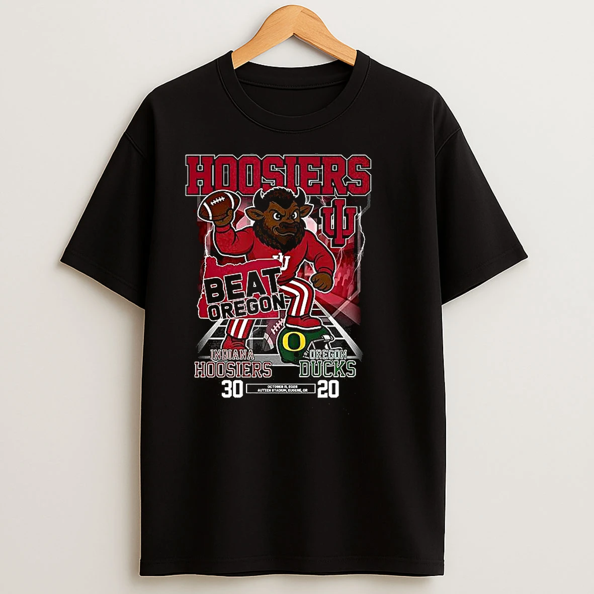Indiana Hoosiers Beat Oregon Ducks Nlf 2025 Mascot T Shirts