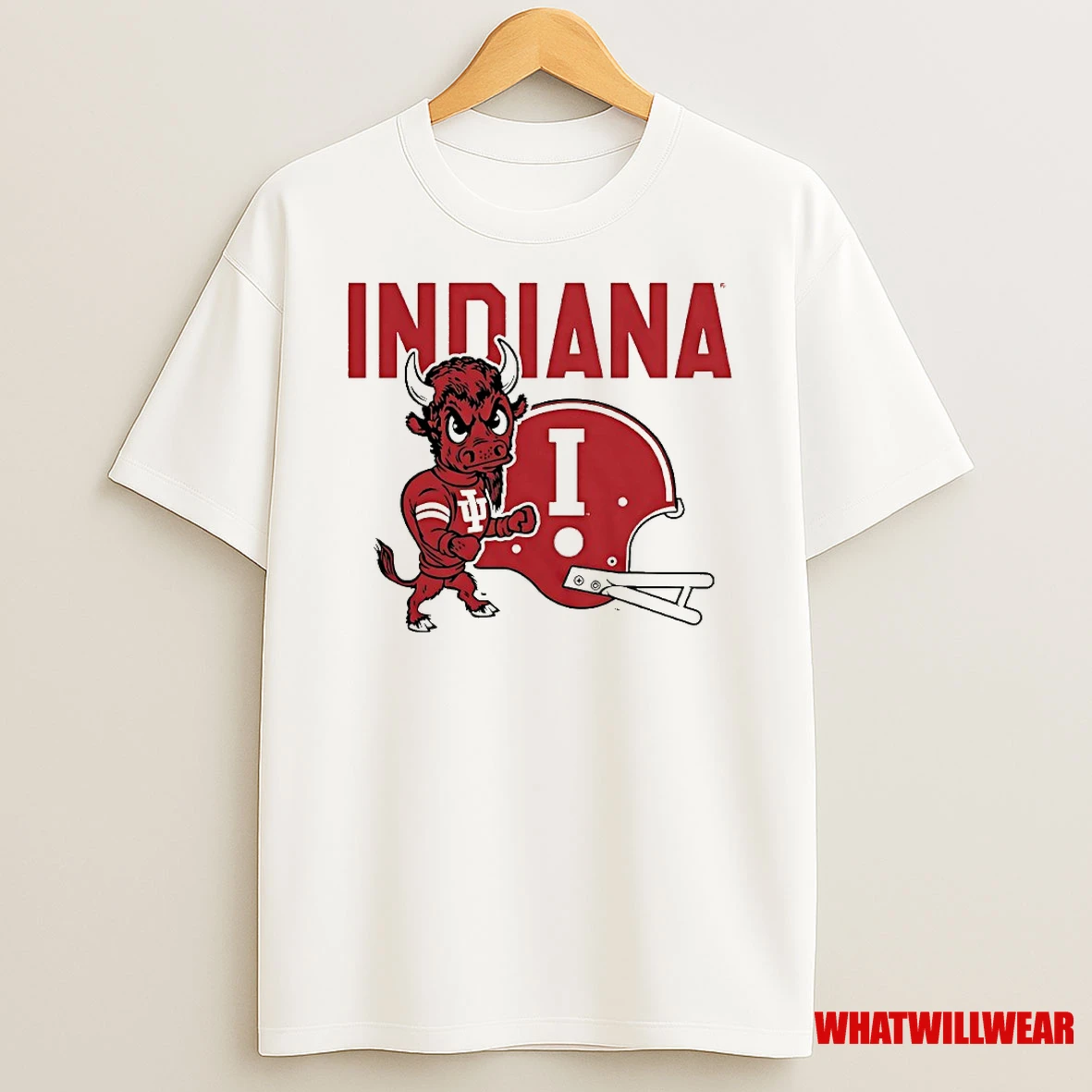 Indiana Hoosiers Bison And Helmet Ringer Shirts
