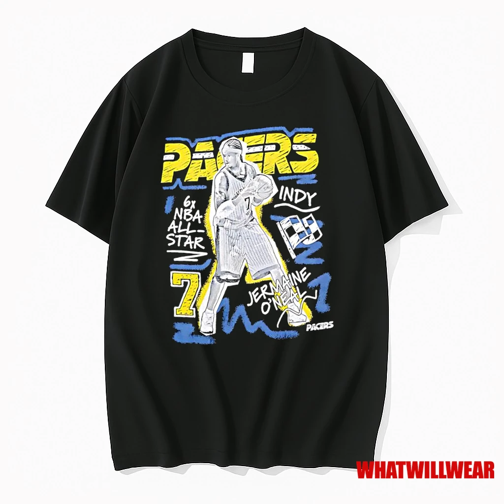 Indiana Pacers Jermaine Oneal Chalked Up 6x Nba All Star Shirts