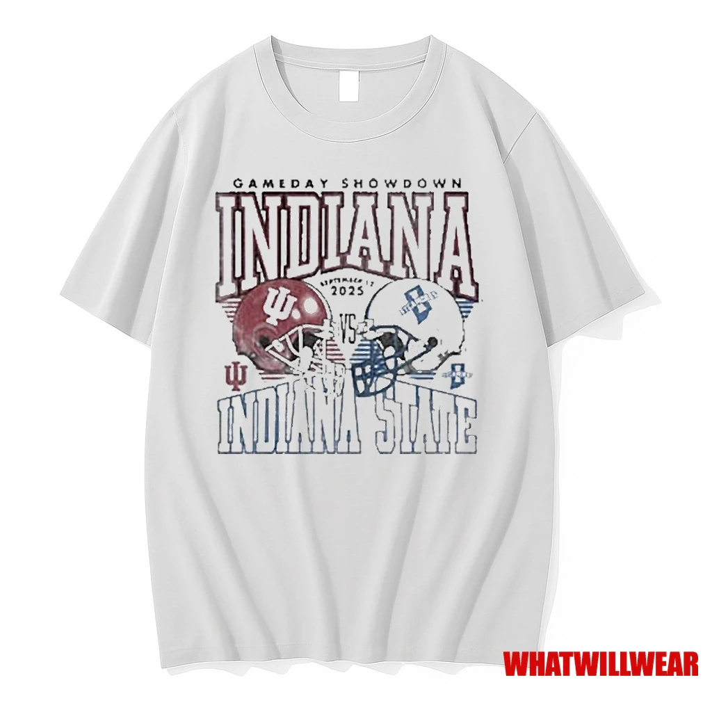 Indiana Vs Indiana State Gameday Showdown Duel Helmet Shirts