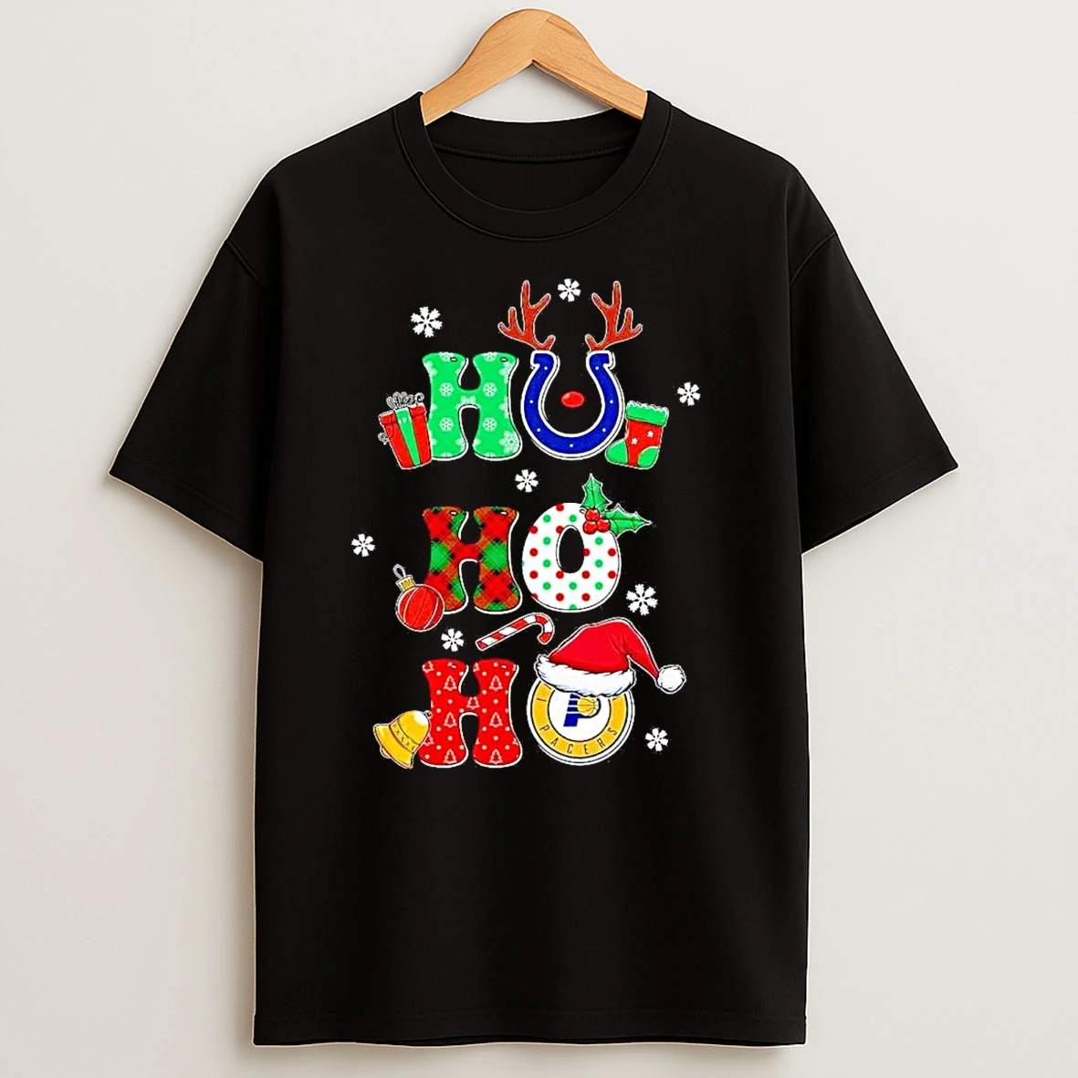 Indiana Sports Teams Colts And Pacers Ho Ho Ho Christmas T Shirts
