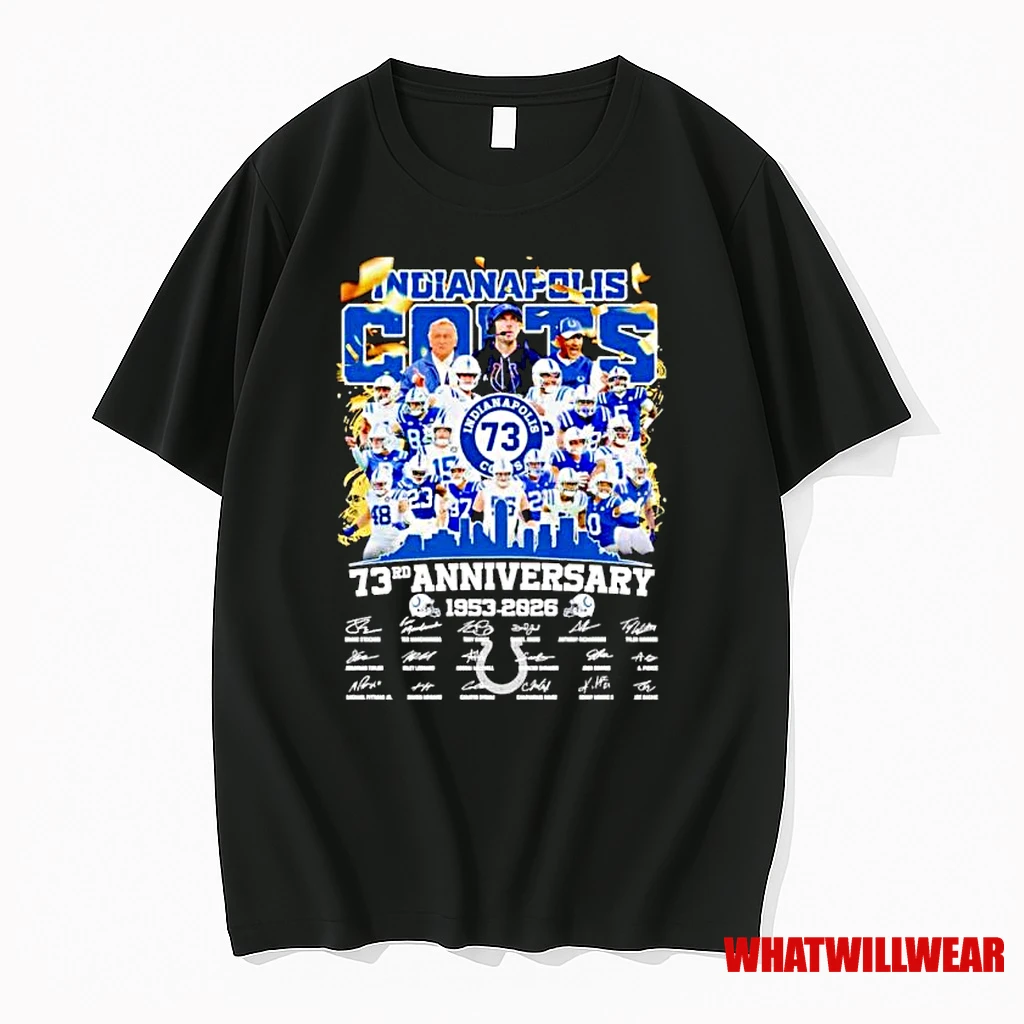 Indianapolis Colts 1953 2026 73rd Anniversary Thank You For The Memories Signatures Ornaments Shirts