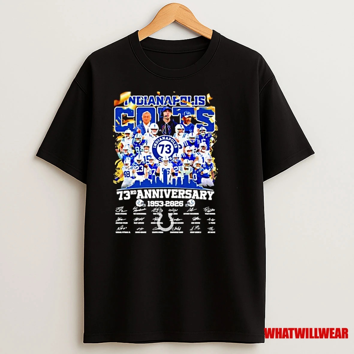 Indianapolis Colts 73rd Anniversary 1953 2026 Signatures Baseball Shirts