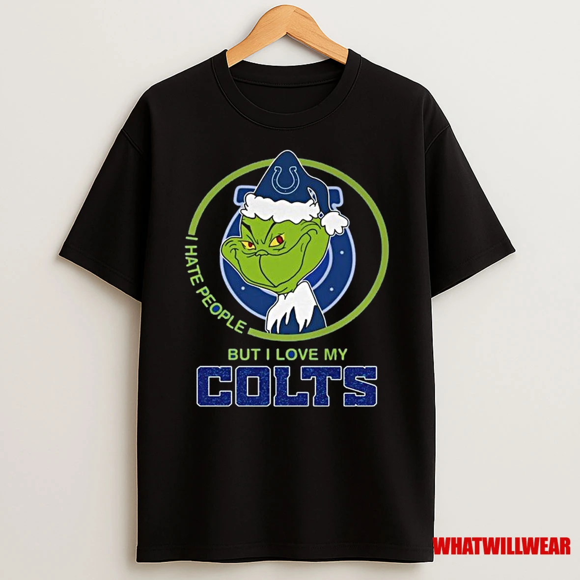 Indianapolis Colts Grinch Hates People But Loves Football Xmas 2025 Shirts