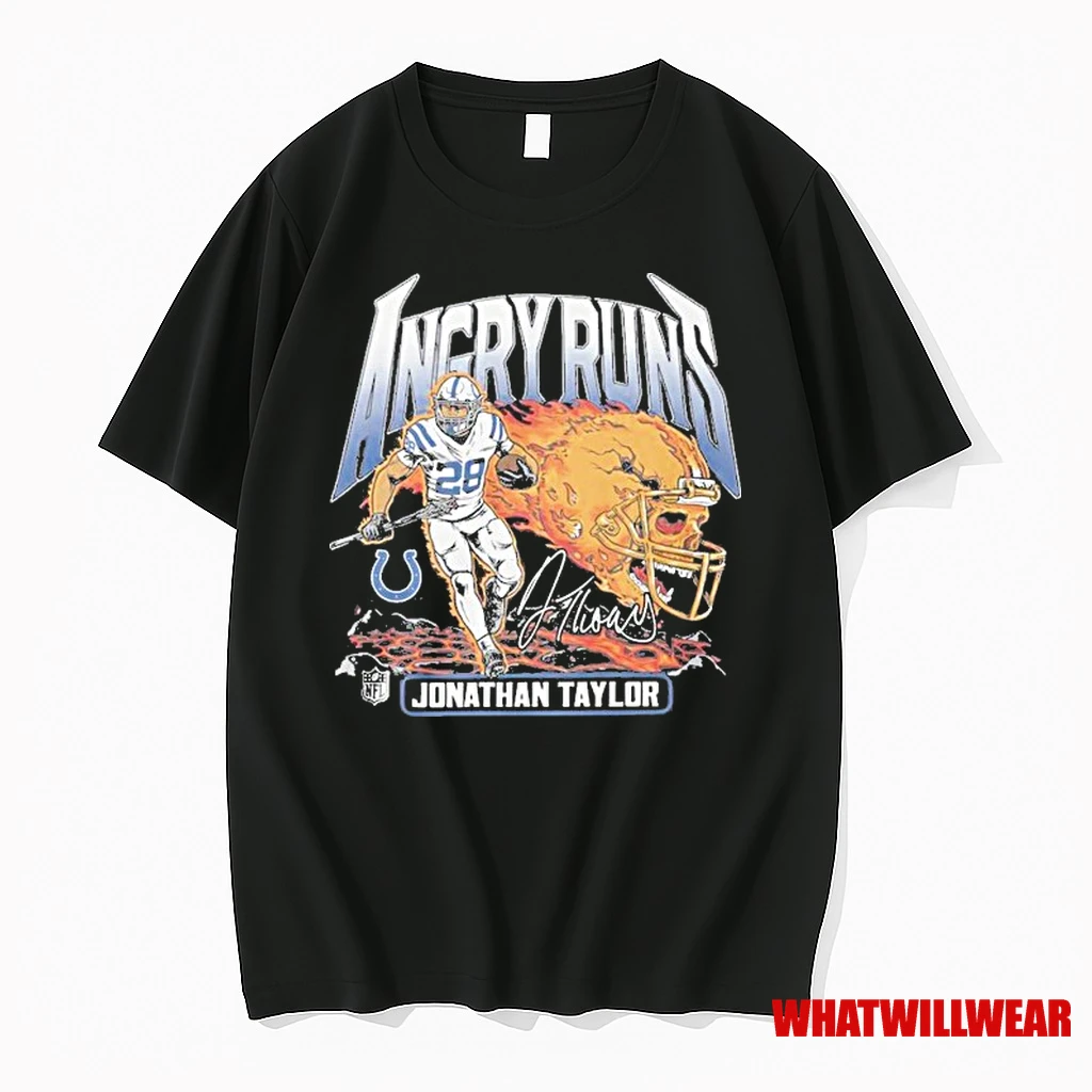 Indianapolis Colts Jonathan Taylor Angry Runs 2025 Winner Signature Shirts
