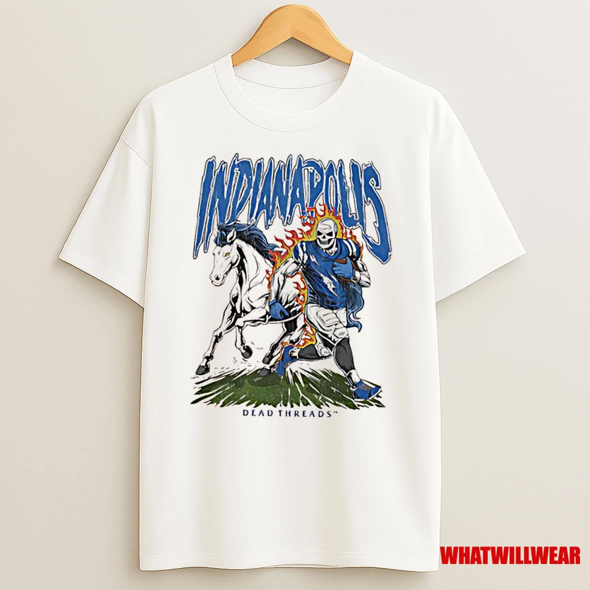 Indianapolis Colts Skeleton Player With Horse Shirts