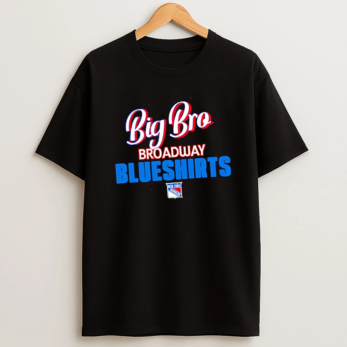 Infant New York Rangers Chad And Jake Black Big Bro Graphic Shirts
