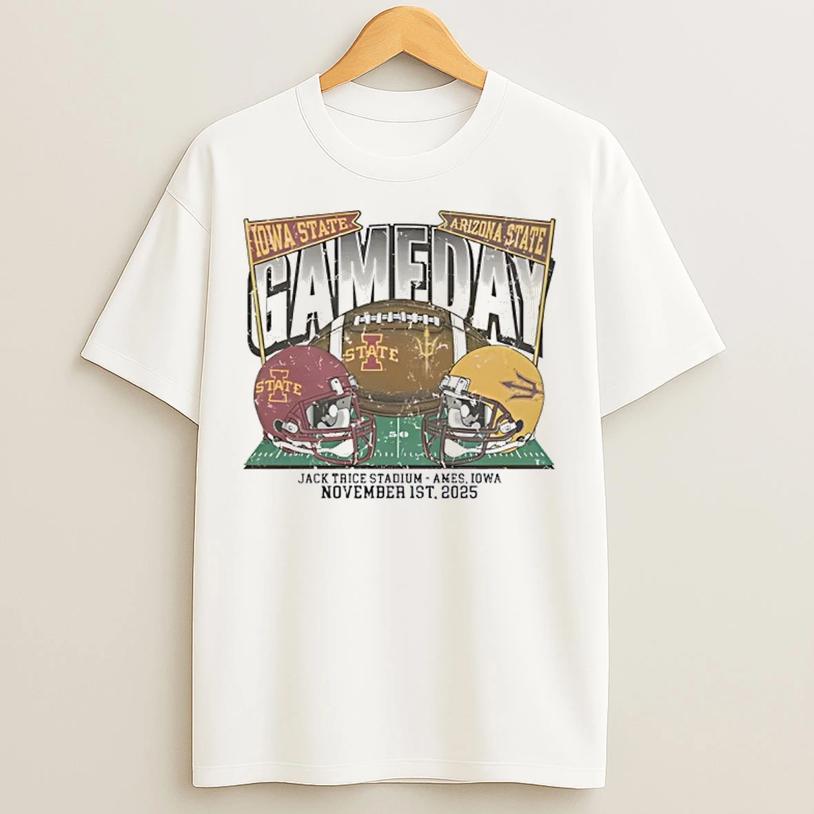 Iowa State Cyclones Ivory Football Vs Arizona State Sun Devils T Shirts