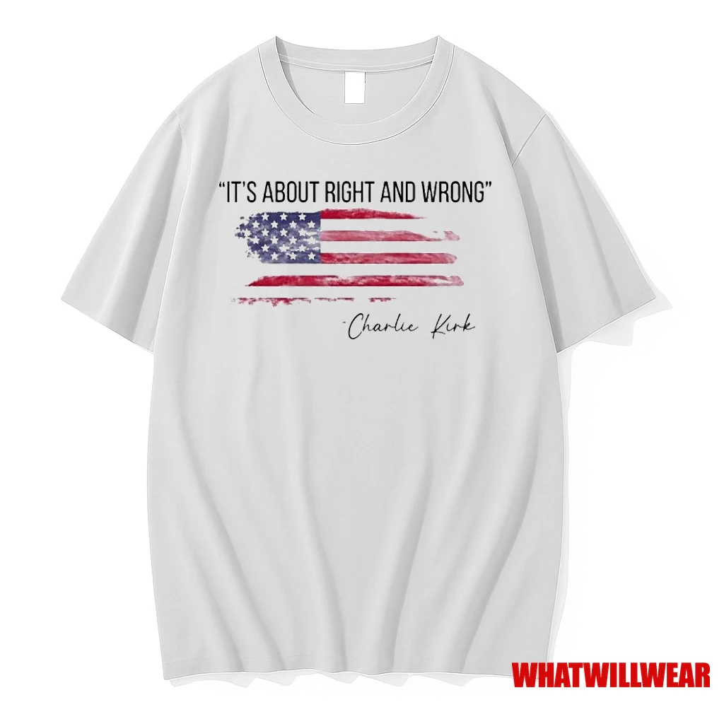 Its About Right And Wrong Charlie Kirk Quote Shirts