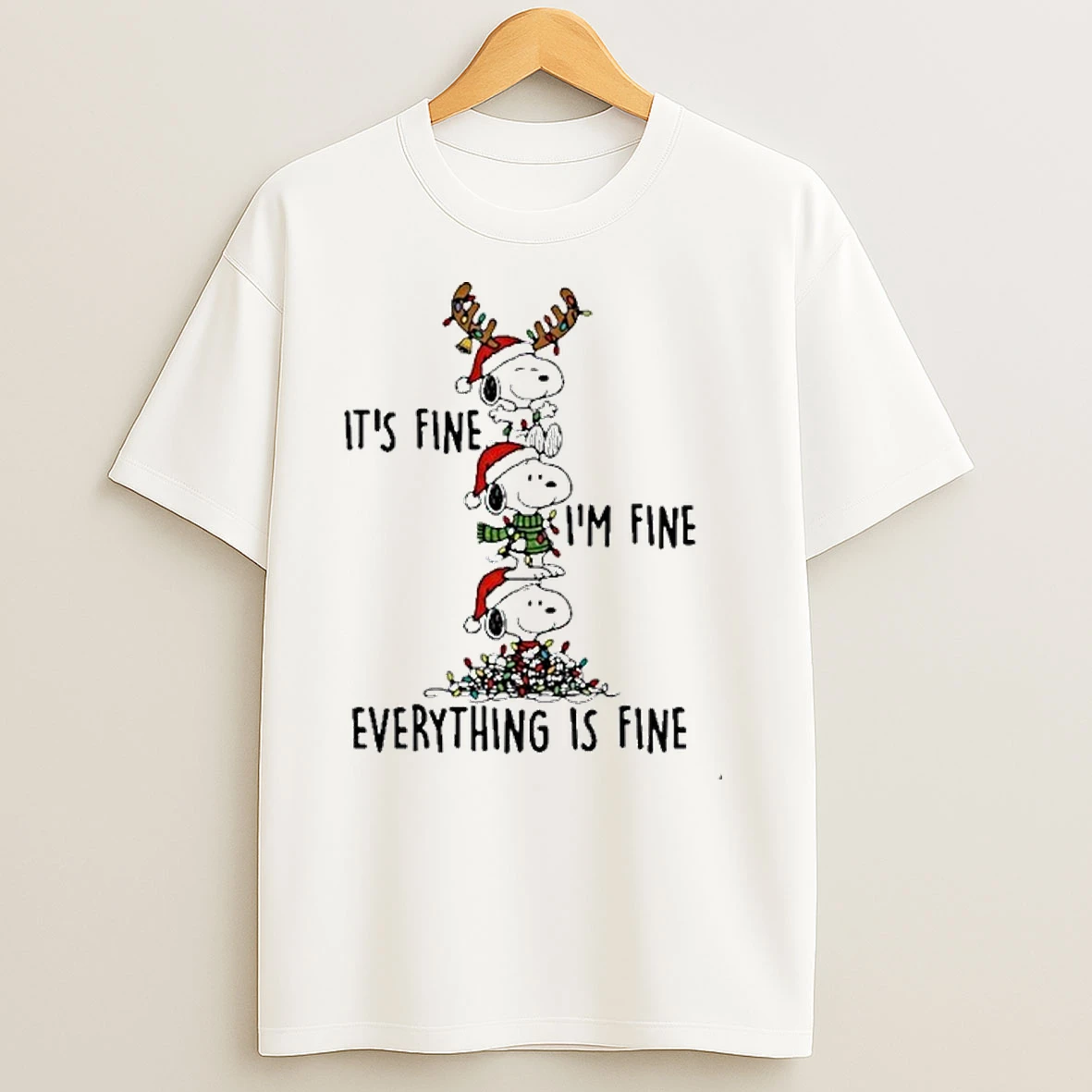 Its Fine Im Fine Everything Is Fine Snoopy Light T Shirts