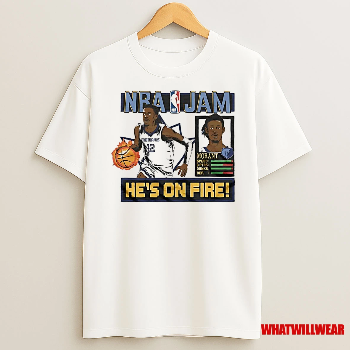 Ja Morant Memphis Grizzlies Nba Jam Hes On Fire Shirts
