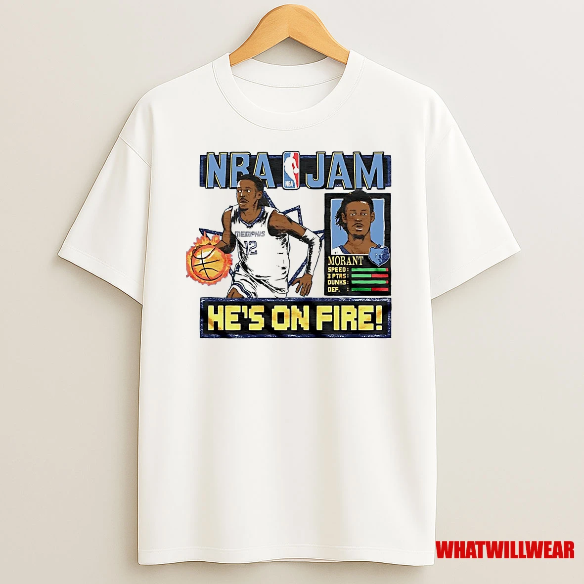 Ja Morant Hes On Fire Nba Jam Grizzlies Shirts