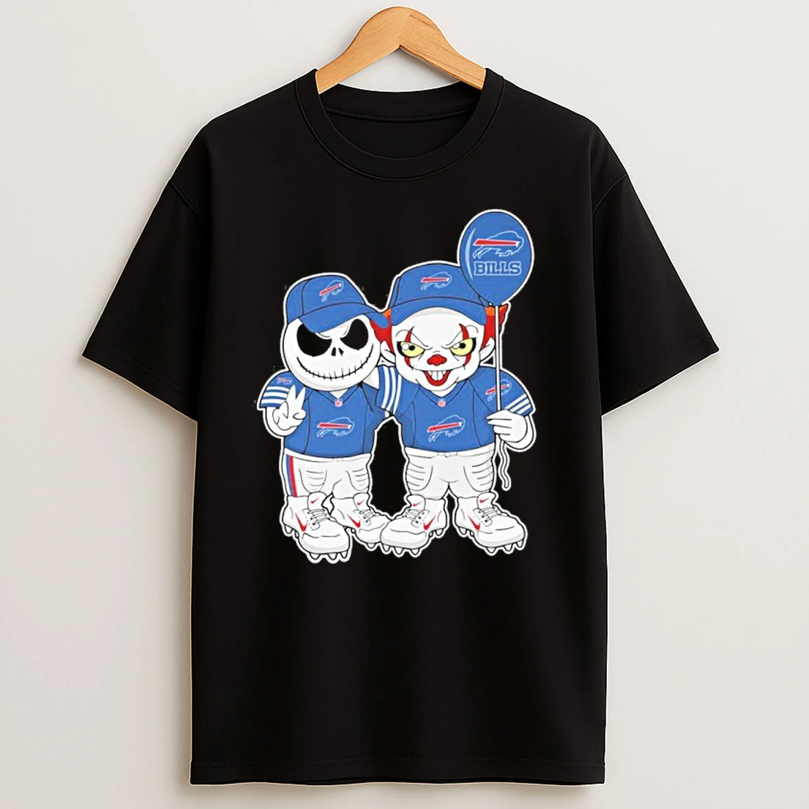 Jack Skellington And Pennywise Balloon Buffalo Bills T Shirts