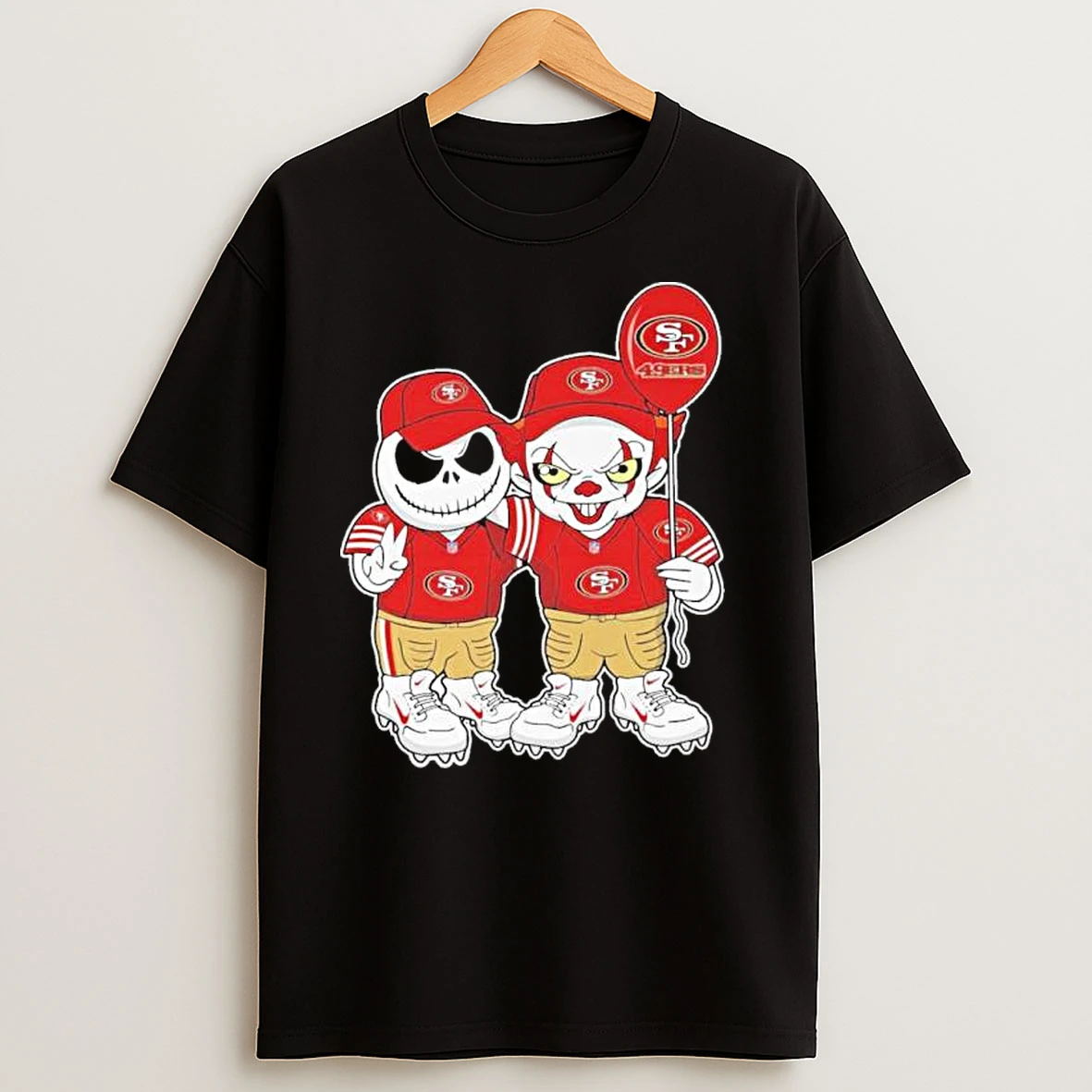 Jack Skellington And Pennywise Balloon San Francisco 49ers T Shirts