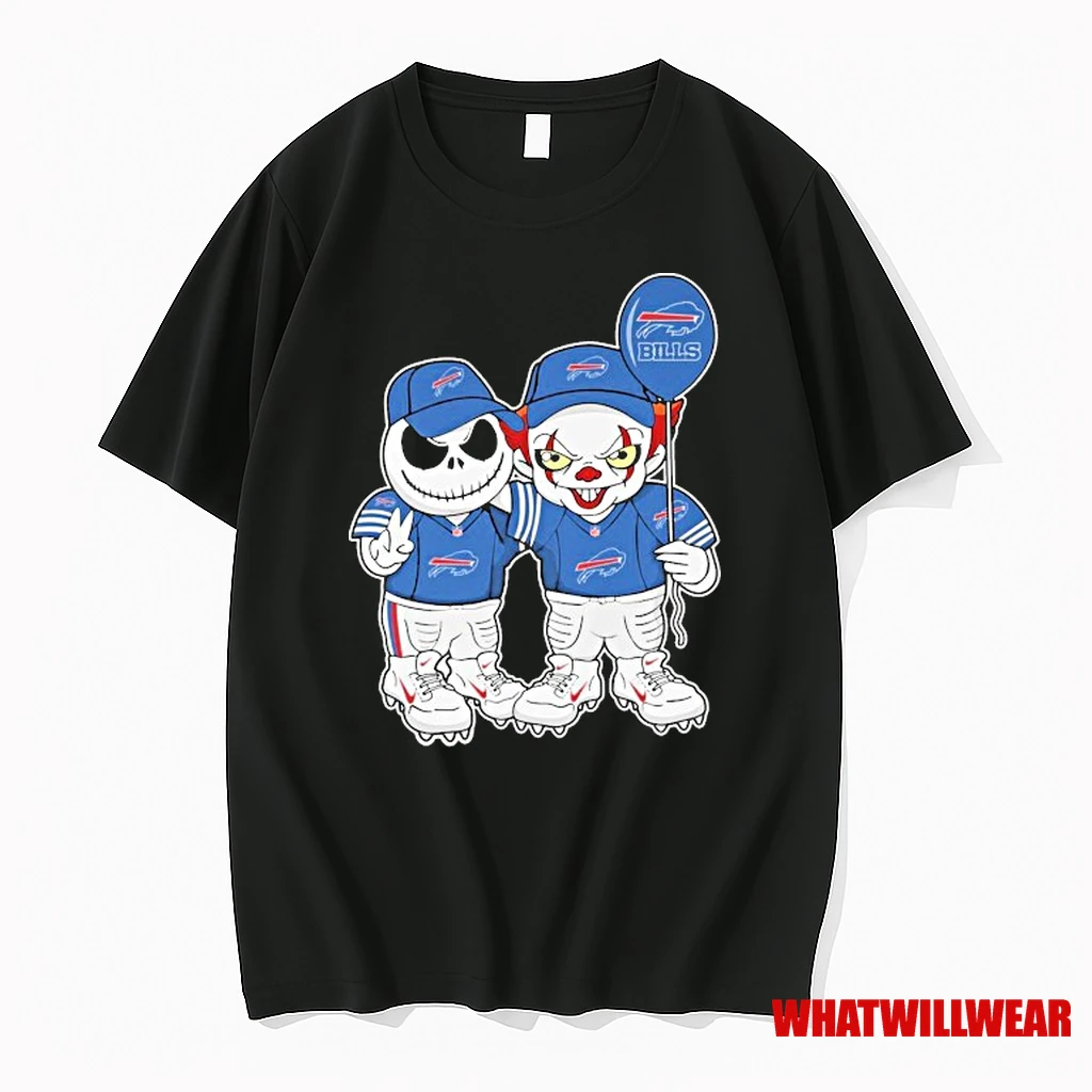 Jack Skellington And Pennywise Buffalo Bills Halloween Balloon Shirts