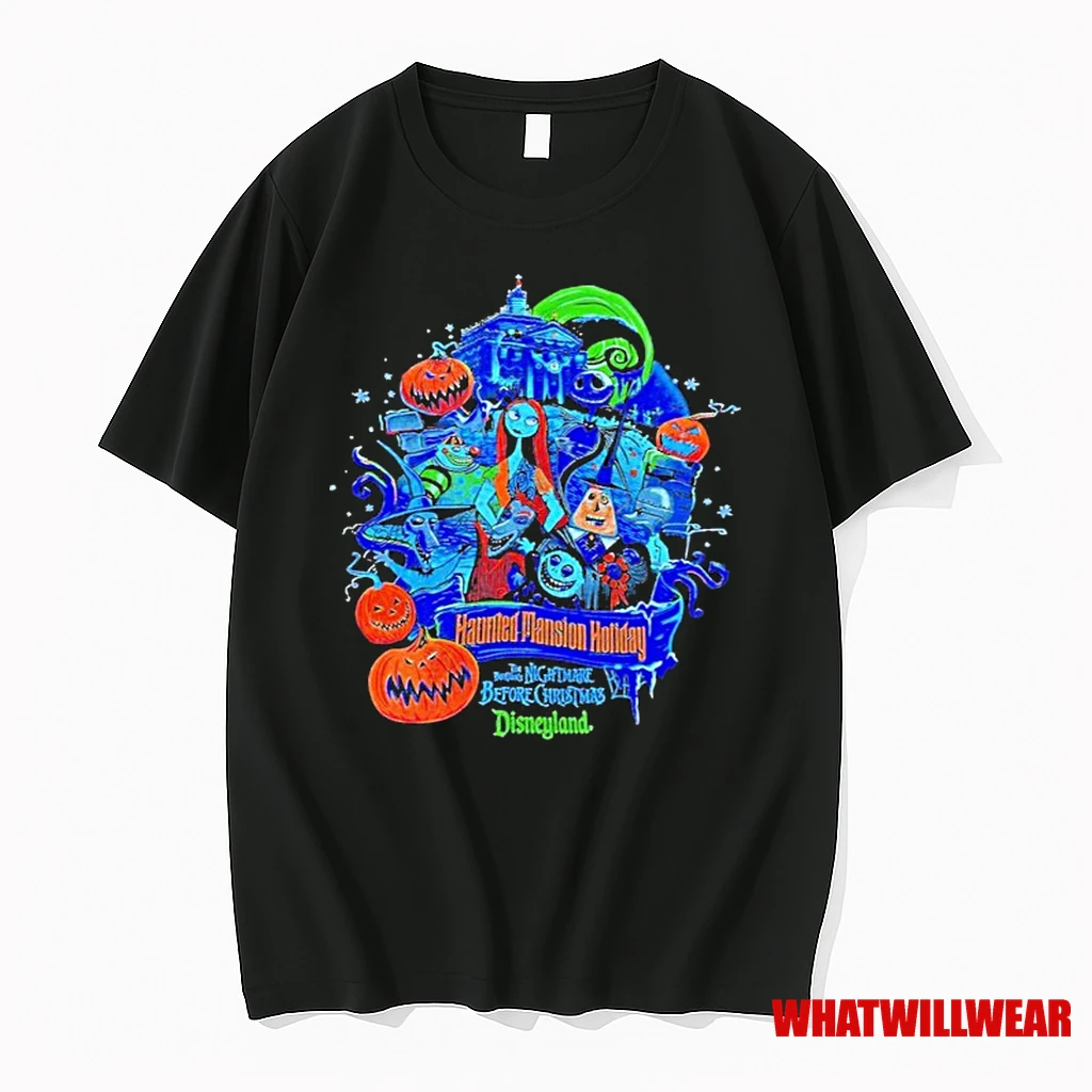Jack Skellington And Sally Nightmare Before Haunted Mansion Holiday Christmas Shirts