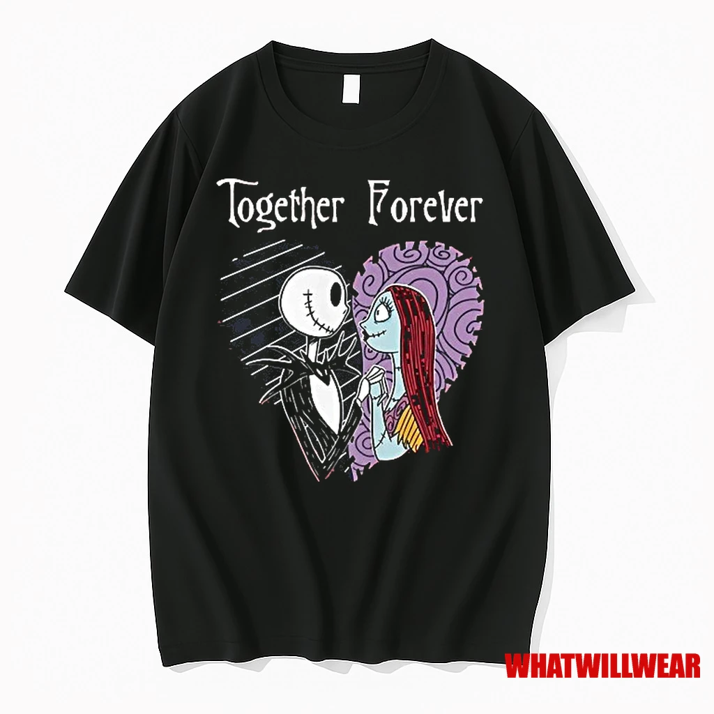Jack Skellington And Sally Painajainen Ennen Joulua Together Forever Shirts