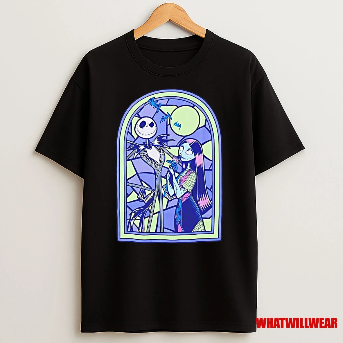 Jack And Sally The Nightmare Before Christmas Stained Glass Shirts