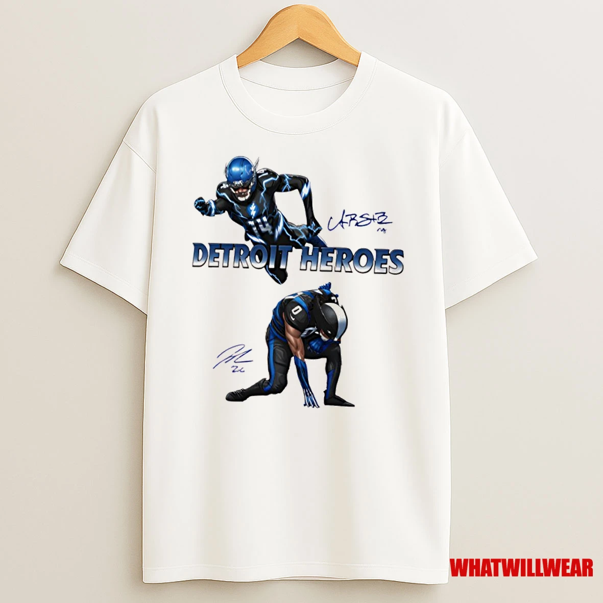 Jahmyr Gibbs And Amon Ra St Brown Detroit Heroes 2025 Shirts
