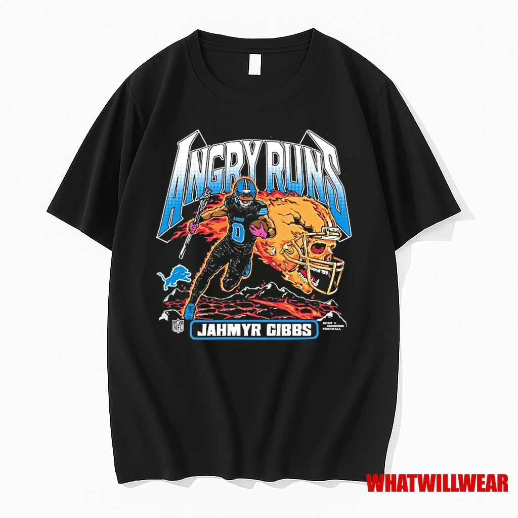 Jahmyr Gibbs Detroit Lions Angry Runs Tri Blend Shirts