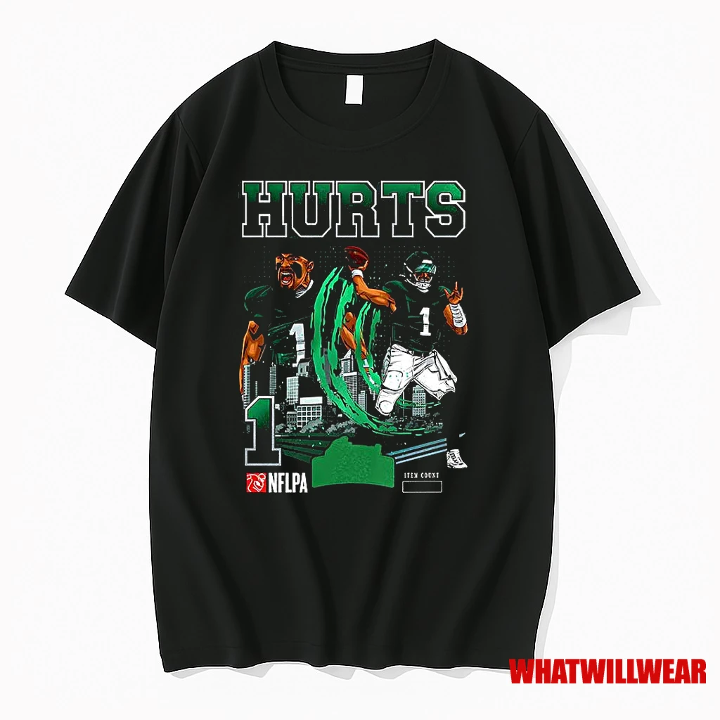 Jalen Hurt Philadelphia Eagles Football Number 1 Skyline Shirts