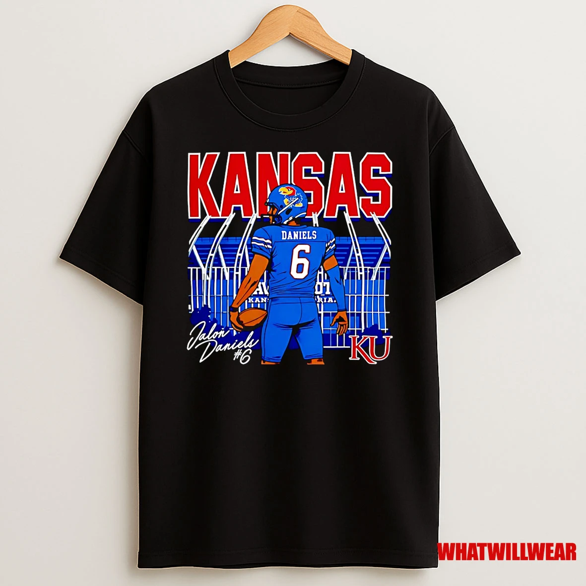 Jalon Daniels Kansas Jayhawks College Football Rally Stadium Shirts