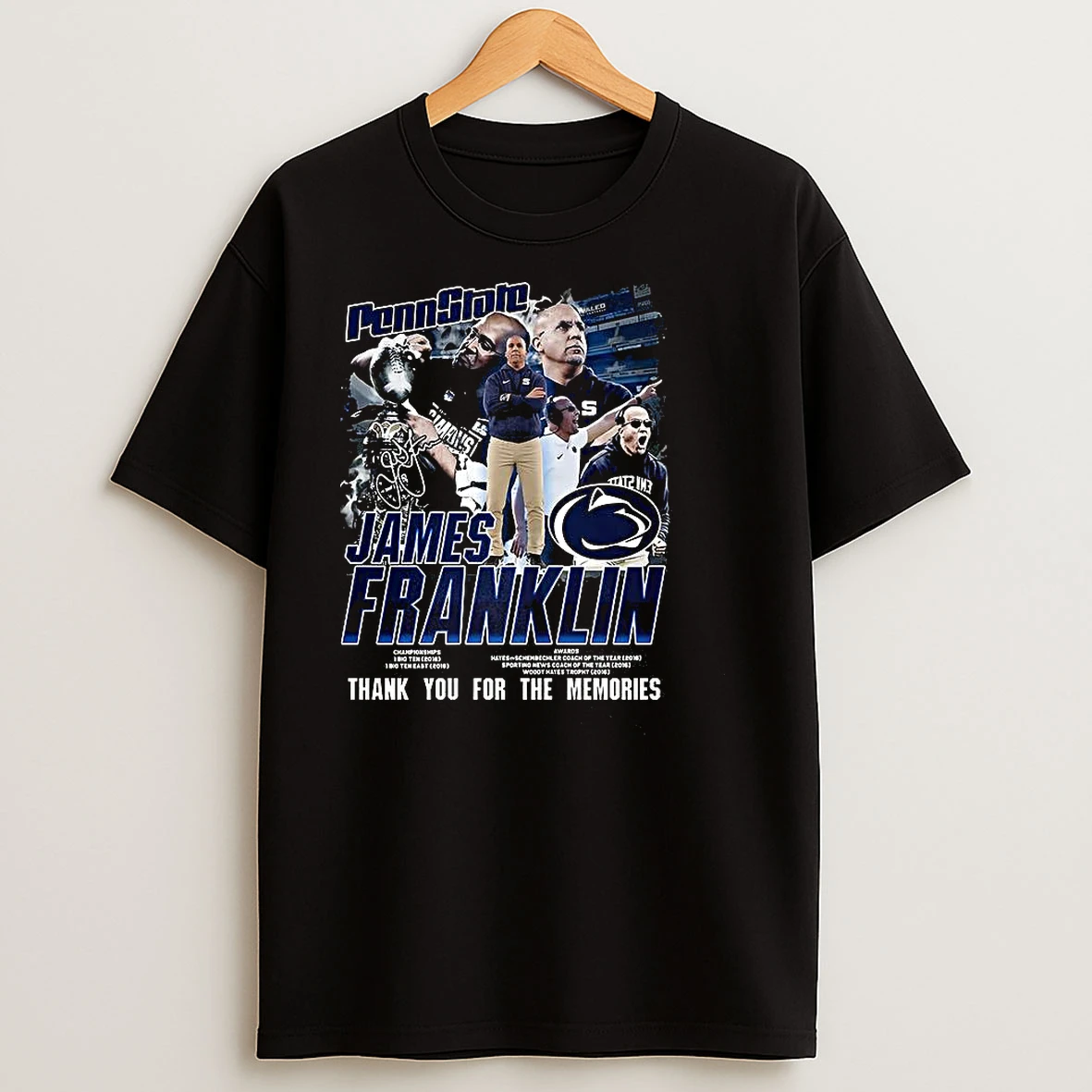 James Franklin Coach Penn State Football Thank For The Memories Signature T Shirts