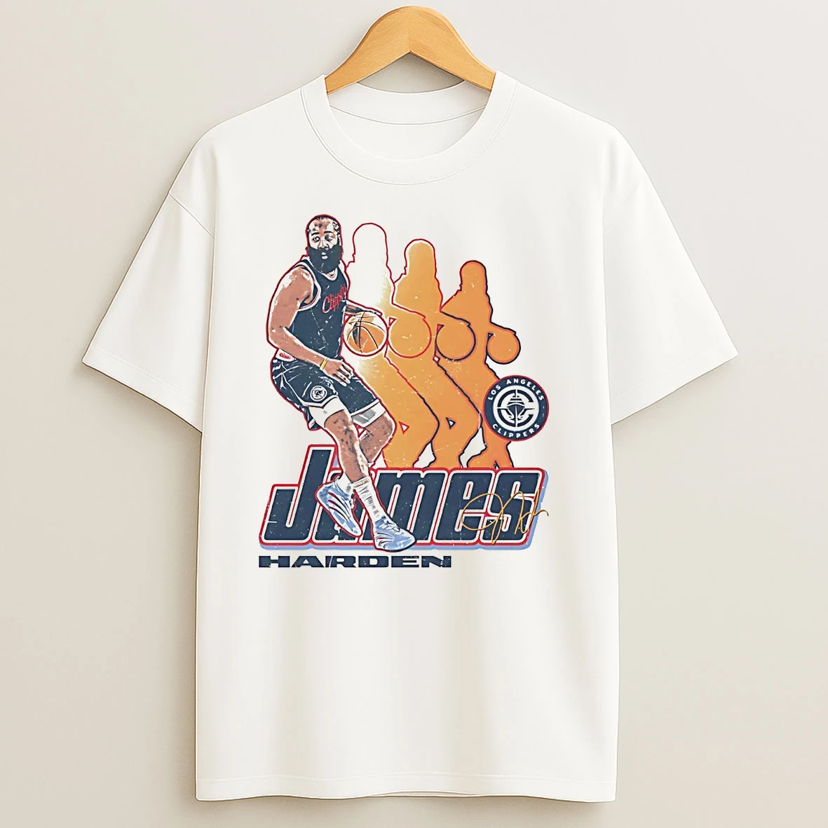 James Harden Portrait Los Angeles Clippers T Shirts