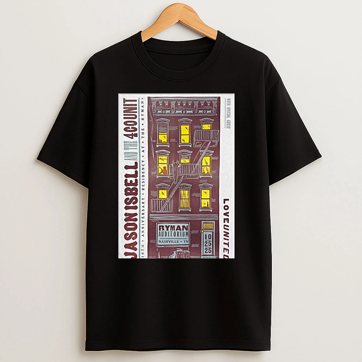 Jason Isbell And The 400 Unit Oct 25 2025 Ryman Auditorium In Nashville Tn T Shirts