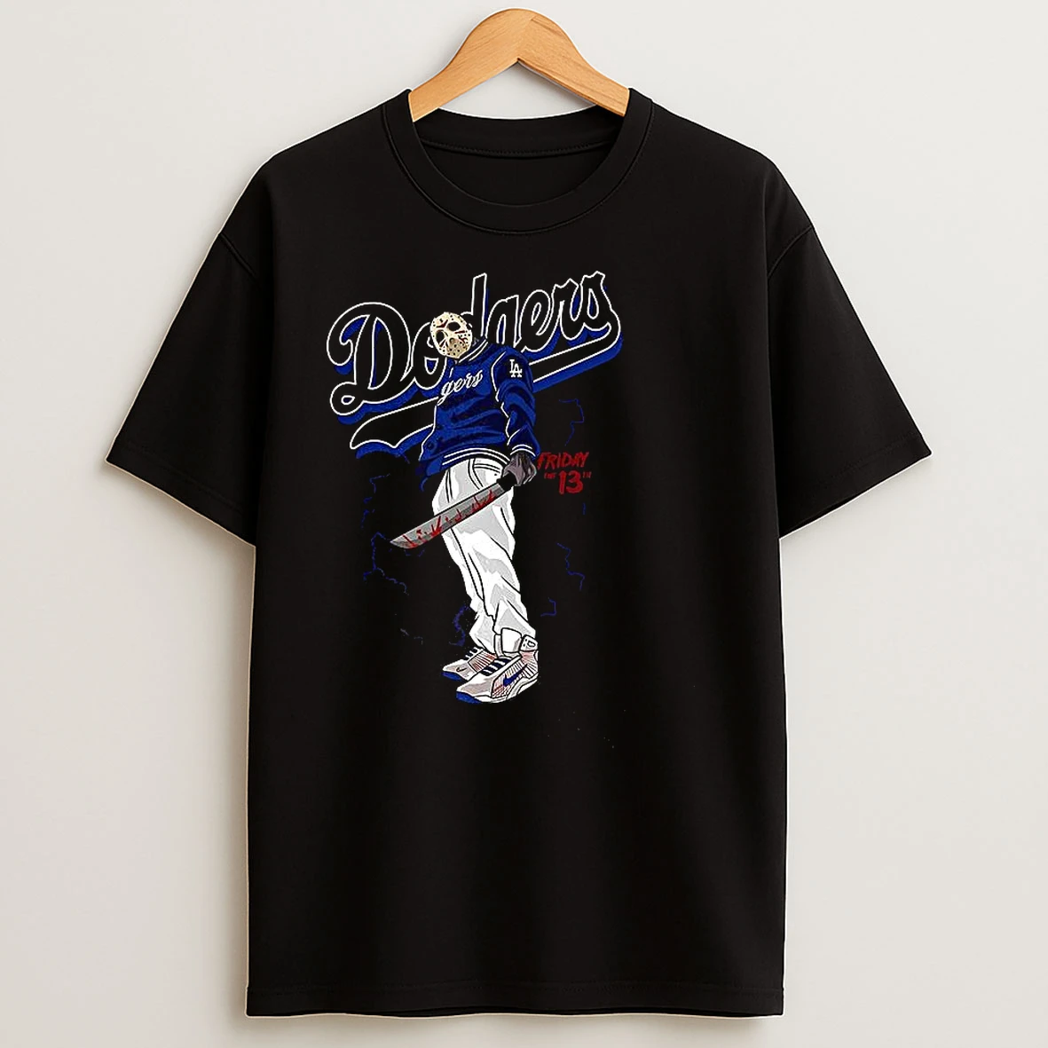 Jason Voorhees Friday The 13th X Los Angeles Dodgers Mlb Halloween T Shirts