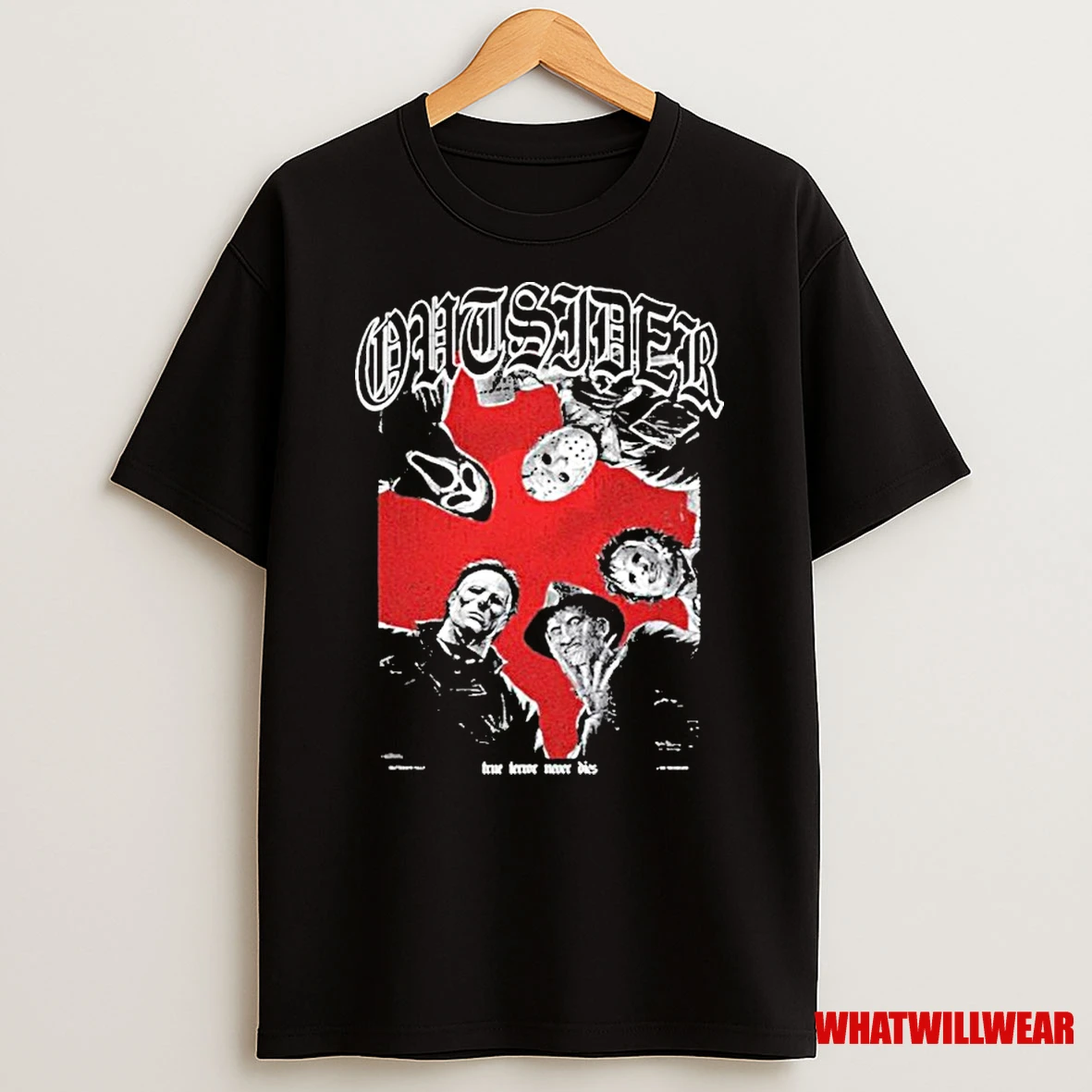 Jason Voorhees Ghostface Michael Myers And Freddy Krueger Outsider True Terror Never Disc Ultimate Nightmare Shirts
