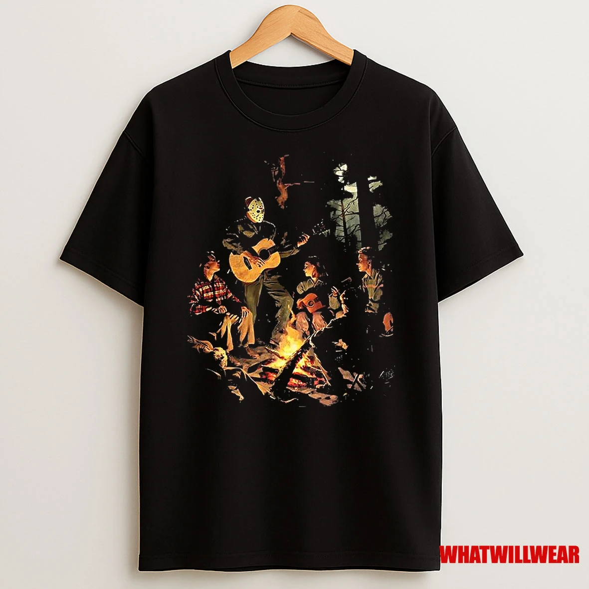 Jason Voorhees Playing Guitar Campfire Halloween Shirts