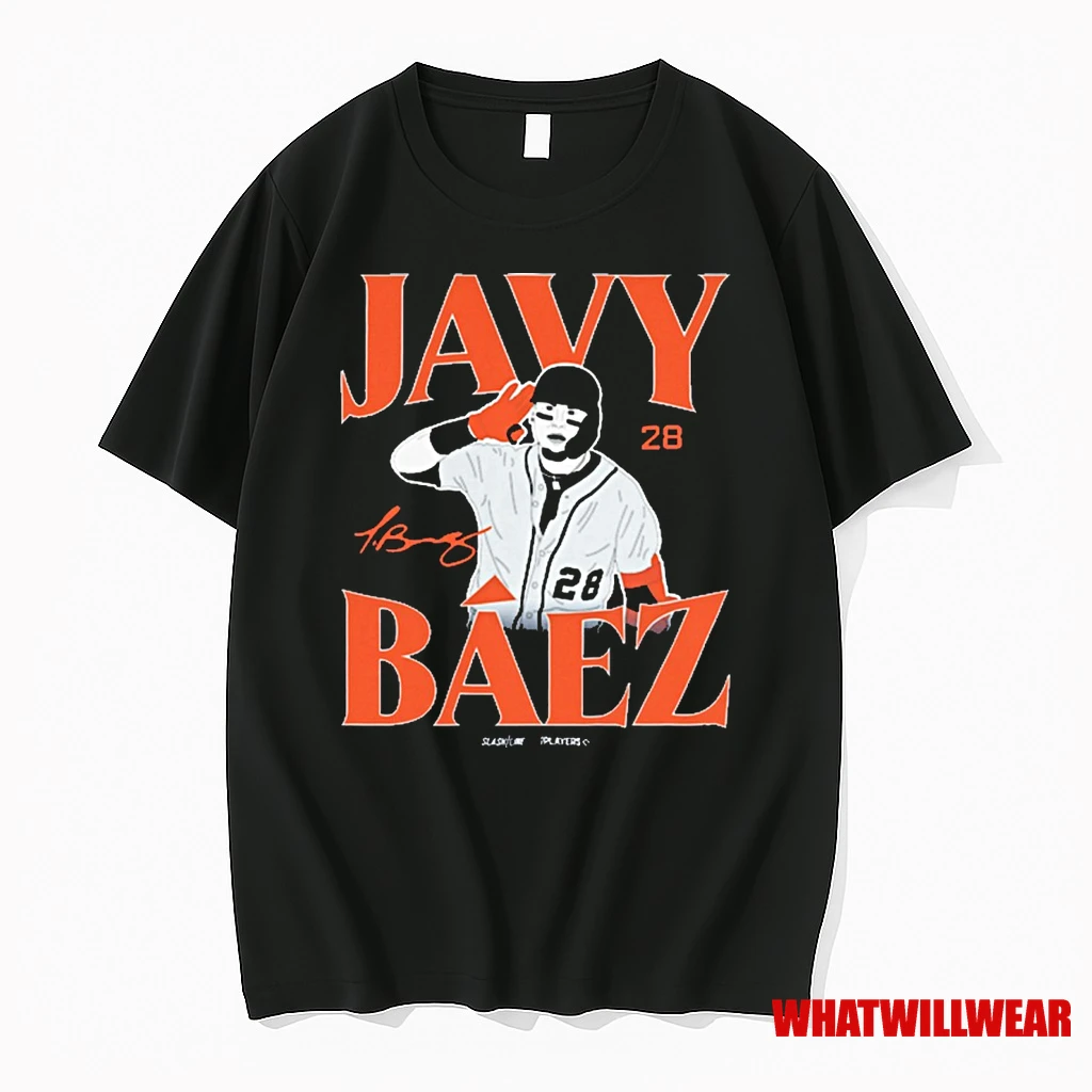 Javy Baez Javier Baez Detroit Tigers Mlb Slash Line Signature Shirts