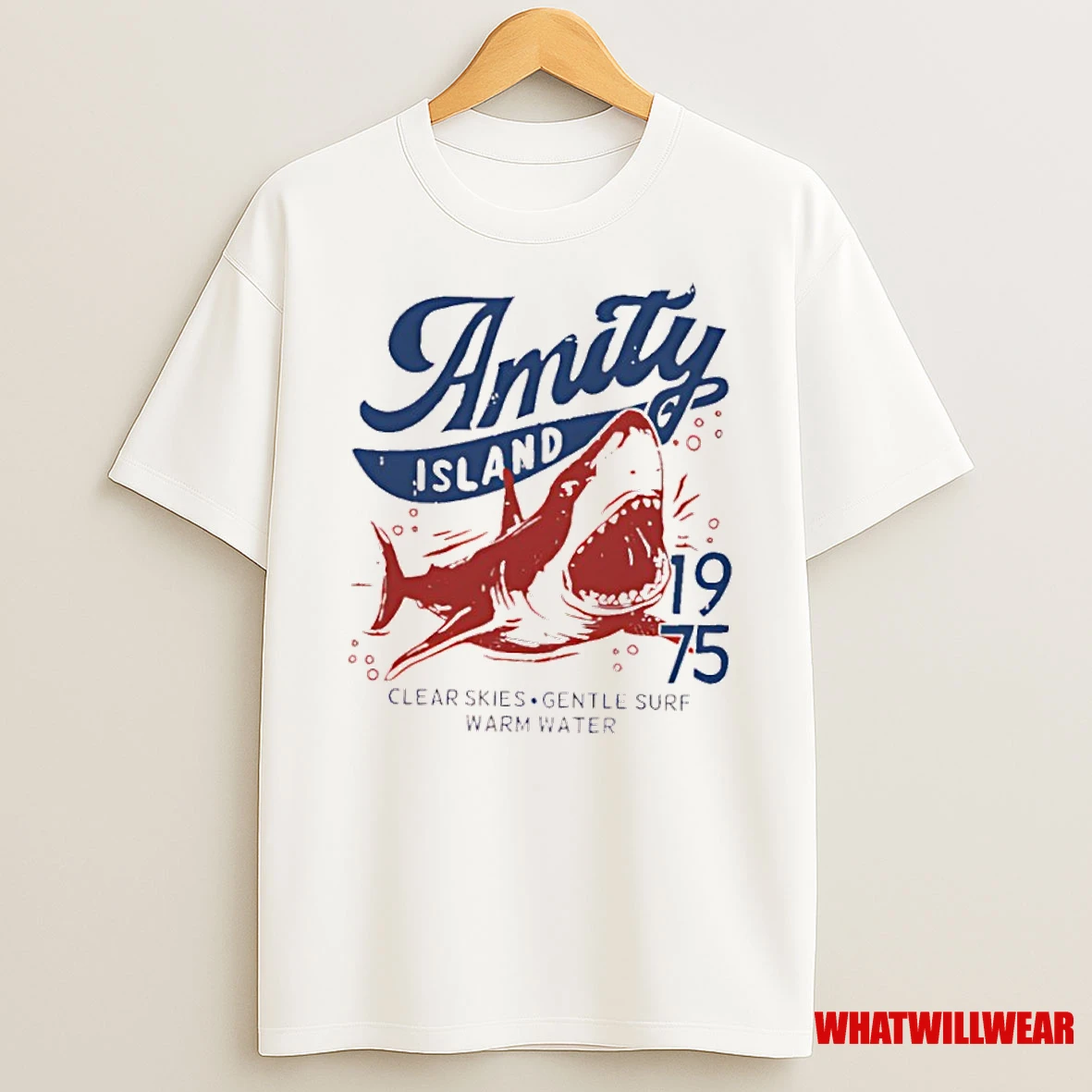 Jaws Amity Island 1975 Clear Skies Gentle Surf Warm Water Shirts