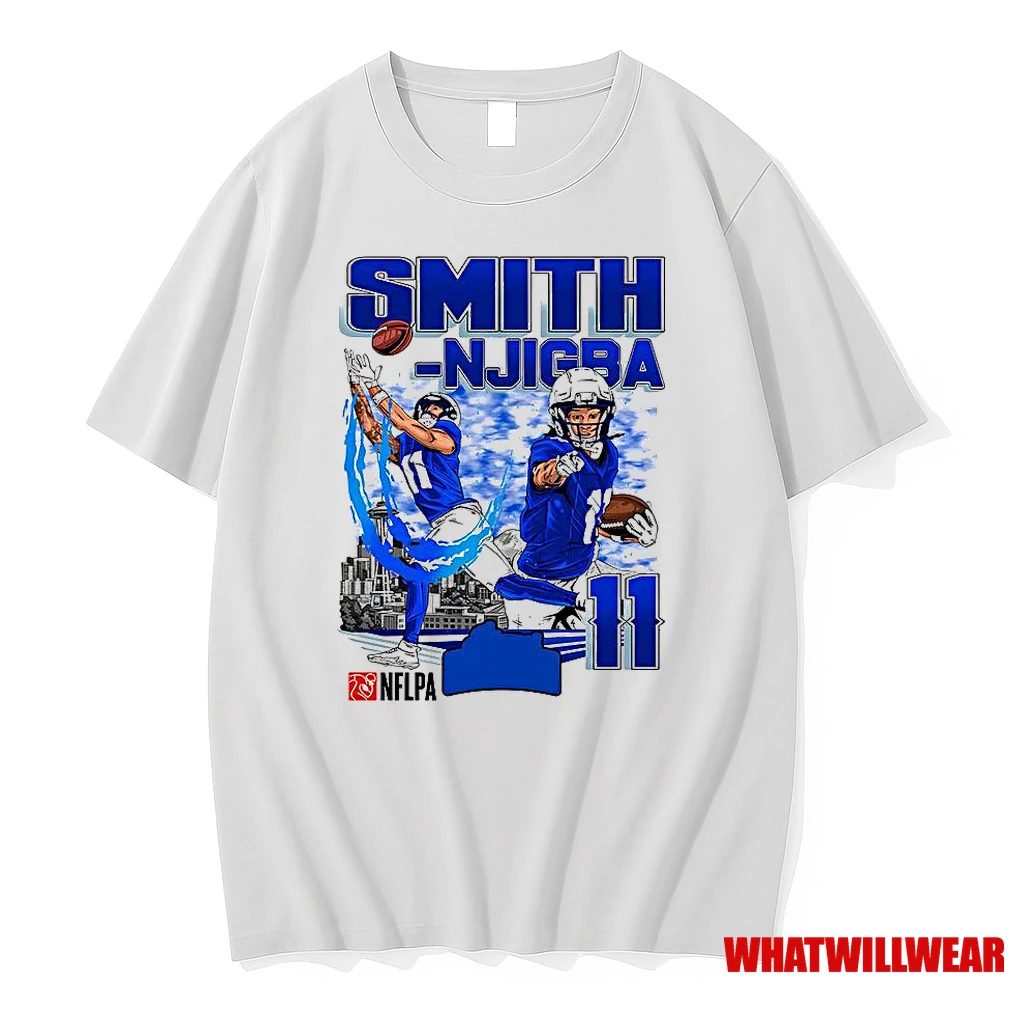 Jaxon Smith Njigba Seattle Seahawks Football Skyline Graphic Shirts
