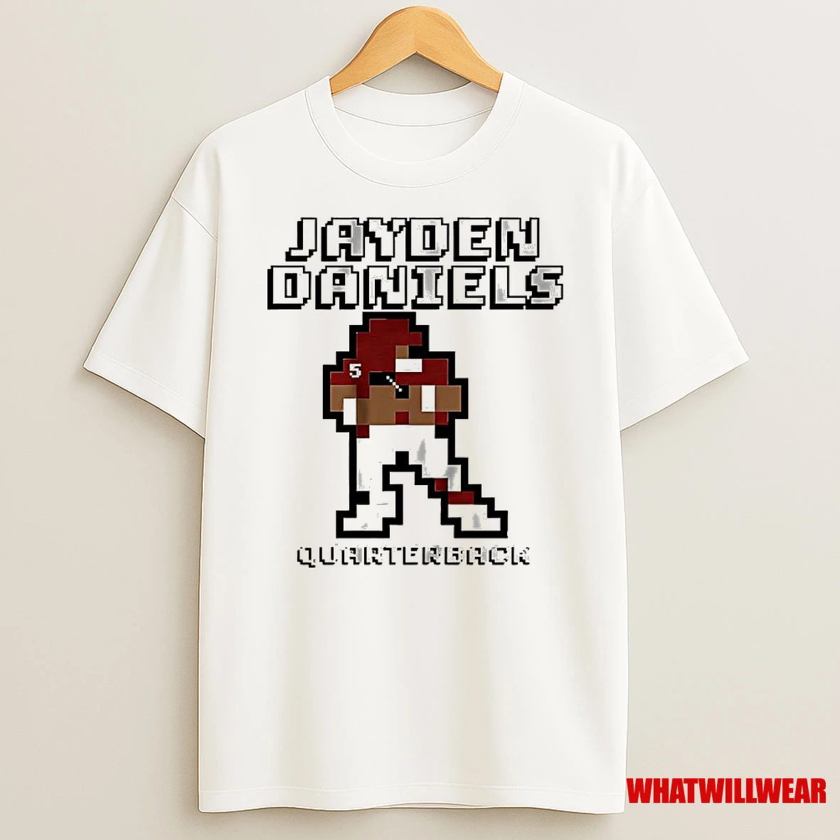 Jayden Daniels Washington Commanders Football Retro Baller 8 Bit Shirts