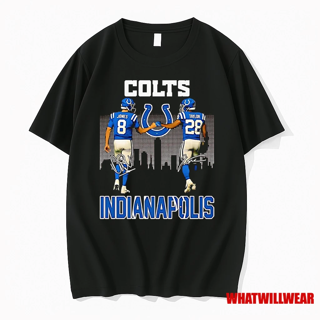 Jaylon Jones And Jonathan Taylor Skyline Indianapolis Colts Shirts