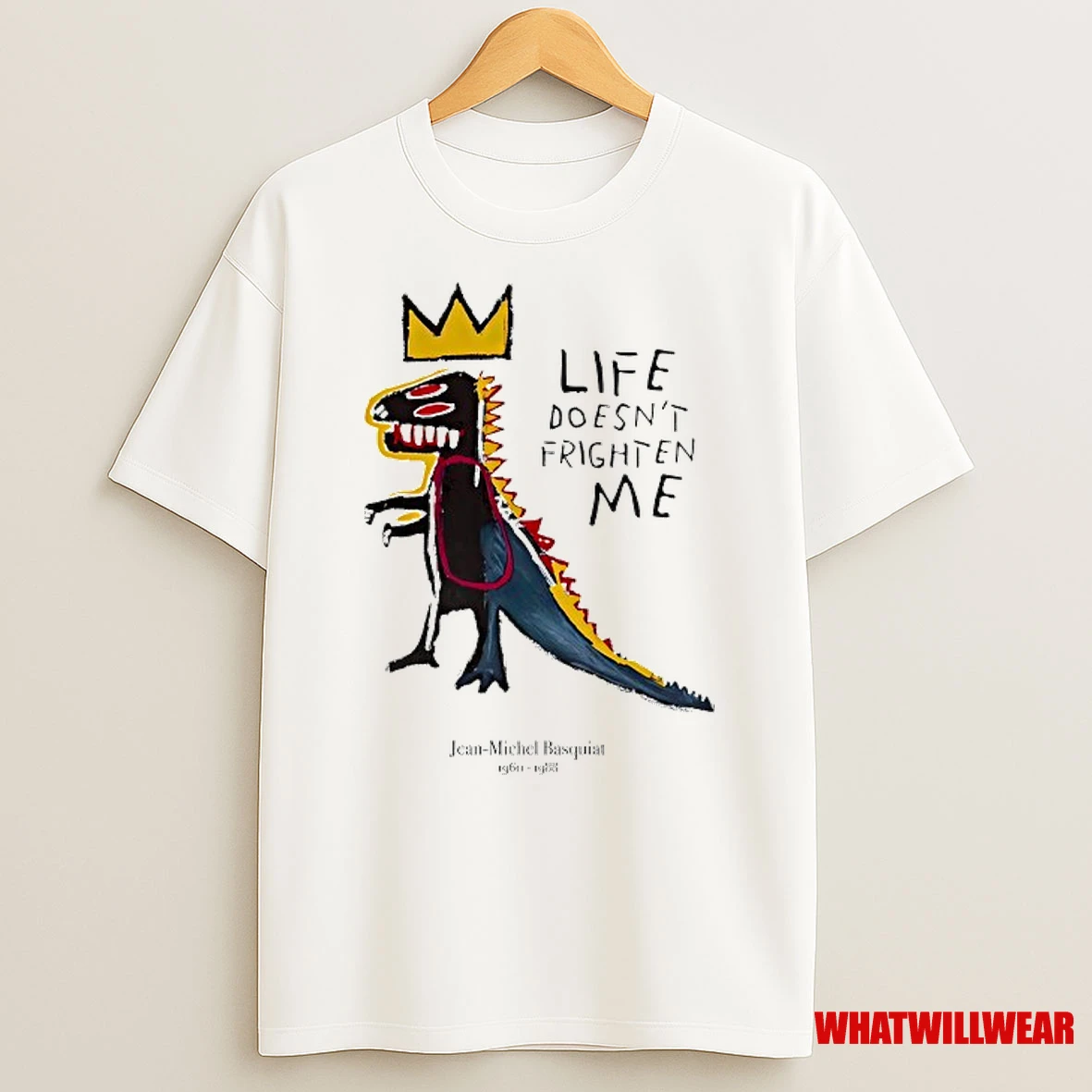 Jean Michel Basquiat Dinosaur Life Doesnt Frighten Me Shirts