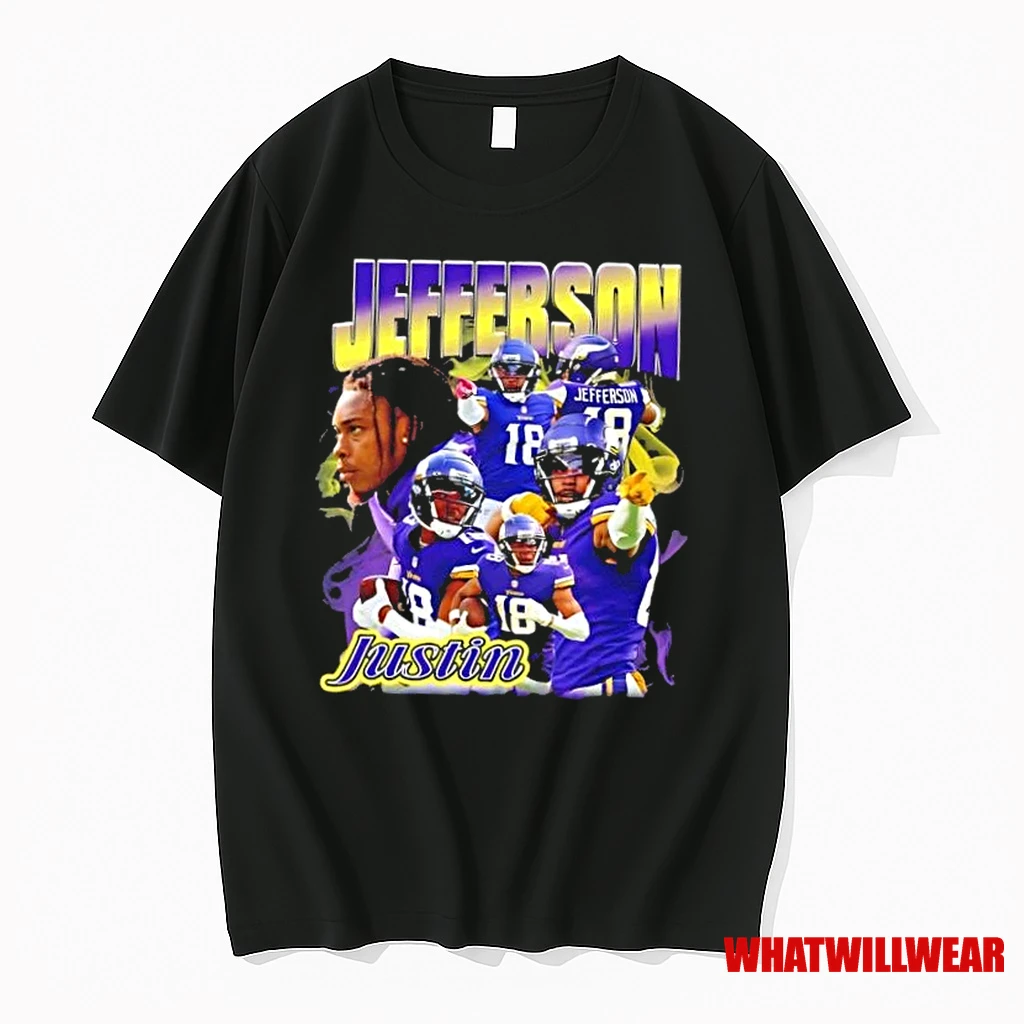 Jefferson Justin Minnesota Vikings Football Signature Graphic Shirts