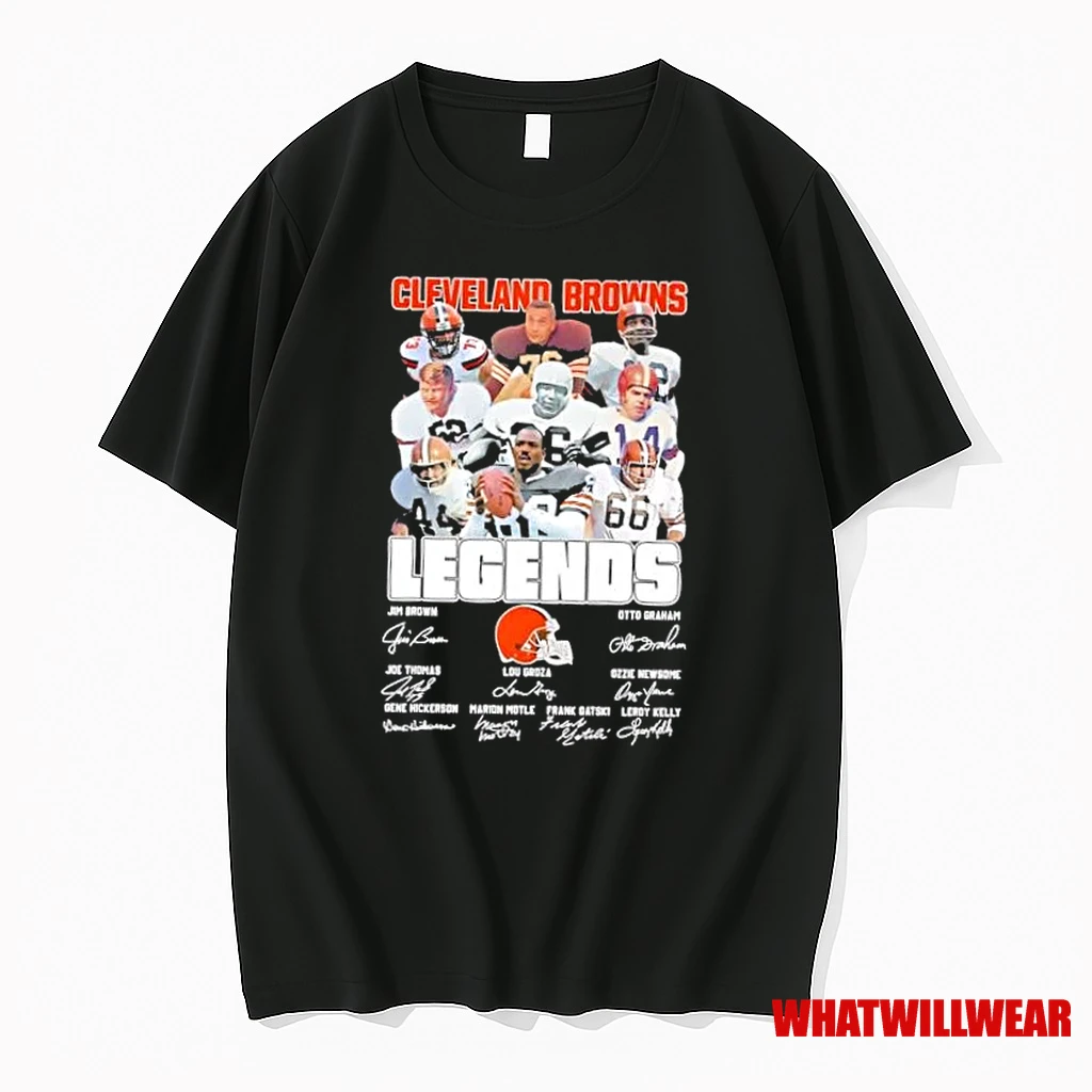 Jim Brown And Legends Cleveland Browns Football Signature Shirts