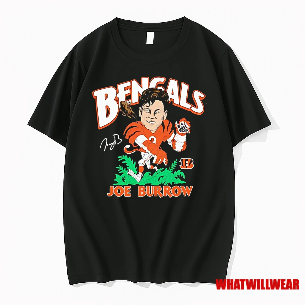 Joe Burrow Tiger Jungle Caricature Shirts