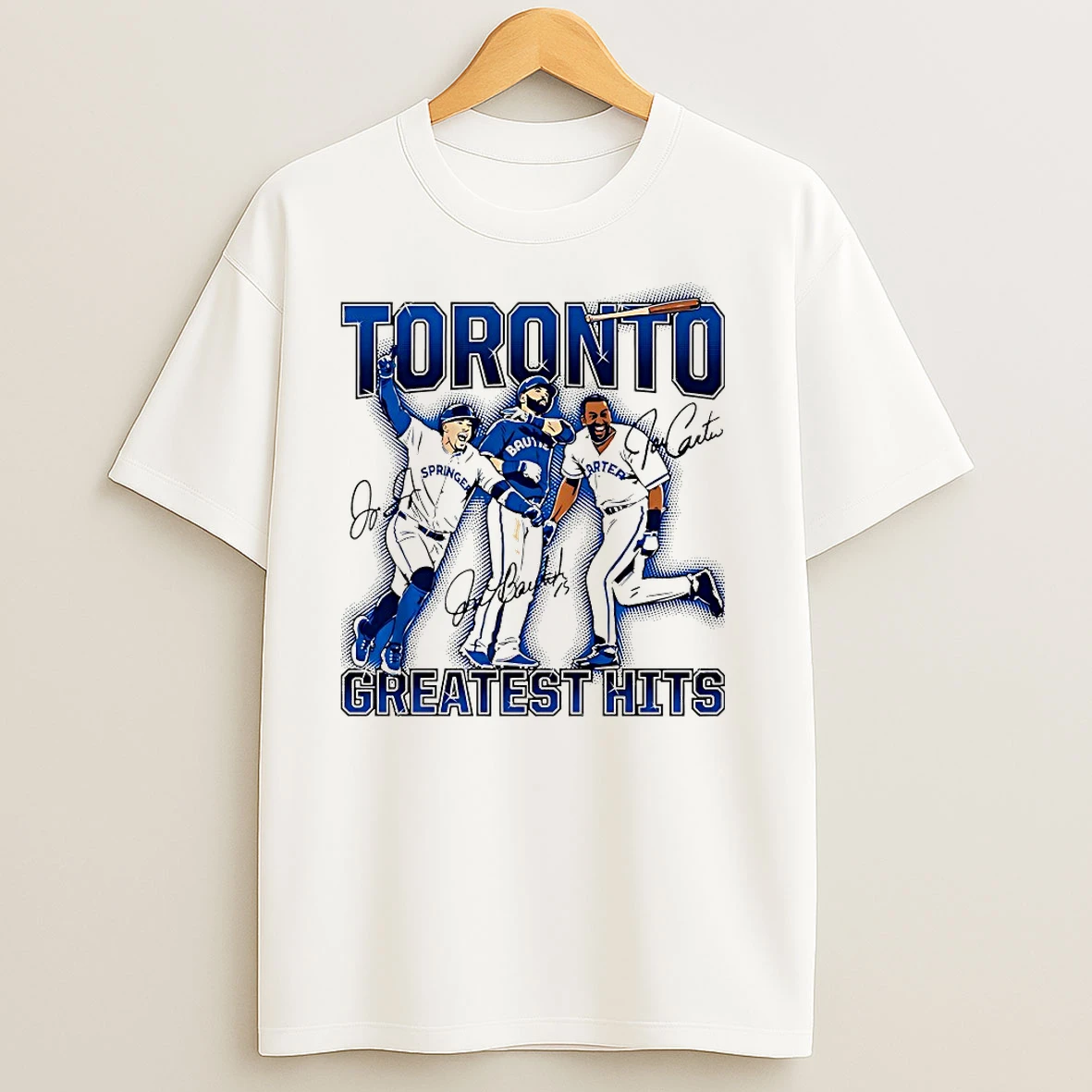 Joe Carter Jose Bautista And George Springer Torontos Greatest Hits Signatures T Shirts