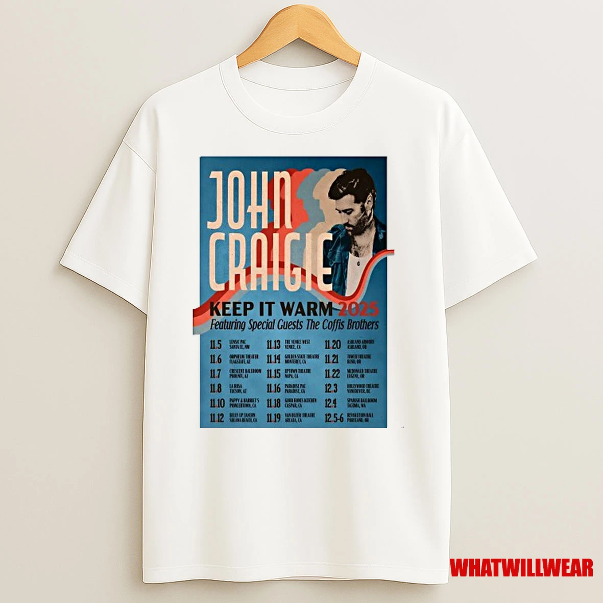 John Craigie Keep It Warm 2025 Tour Shirts