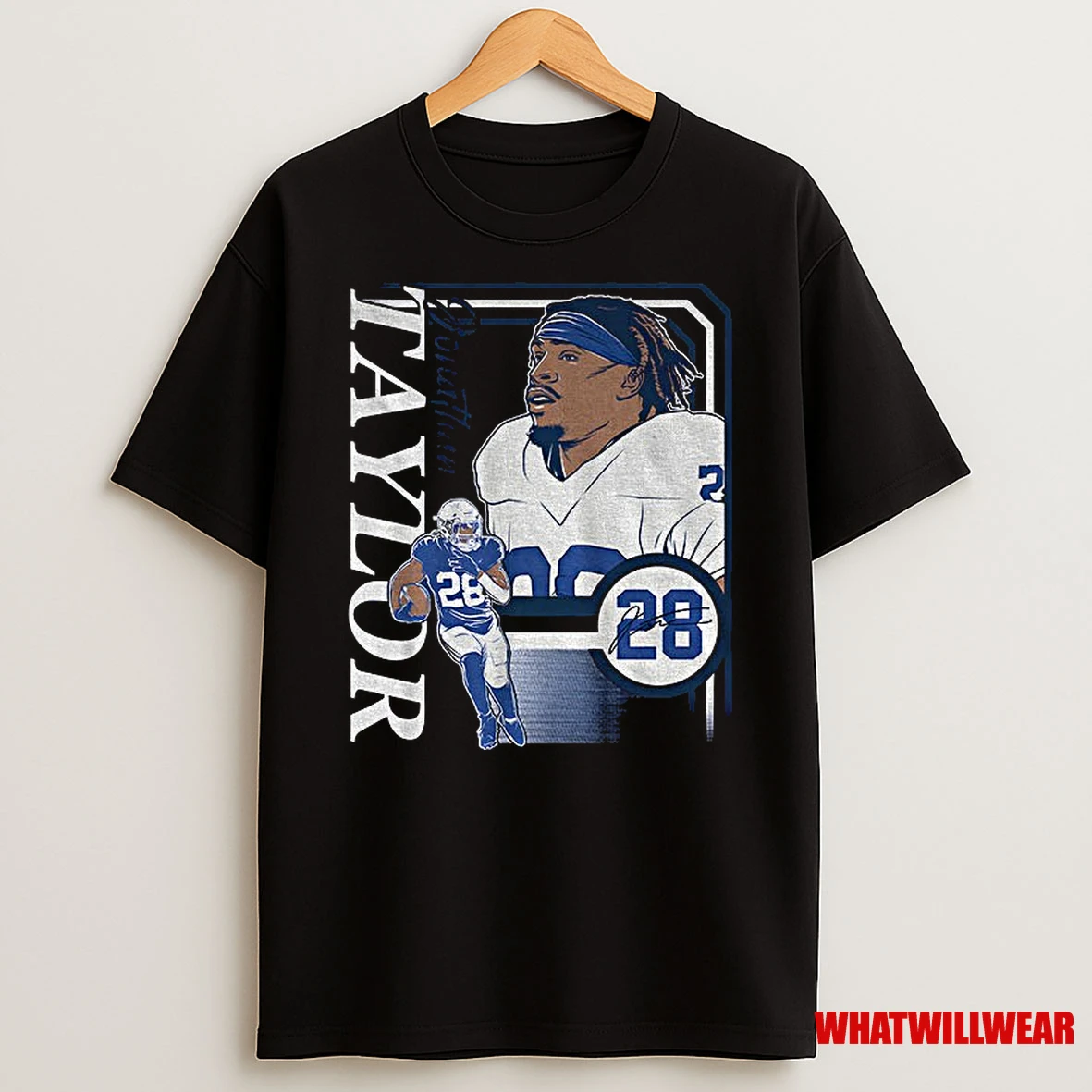 Jonathan Taylor 28 Indianapolis Colts Nfl Collage Frame Signature Shirts