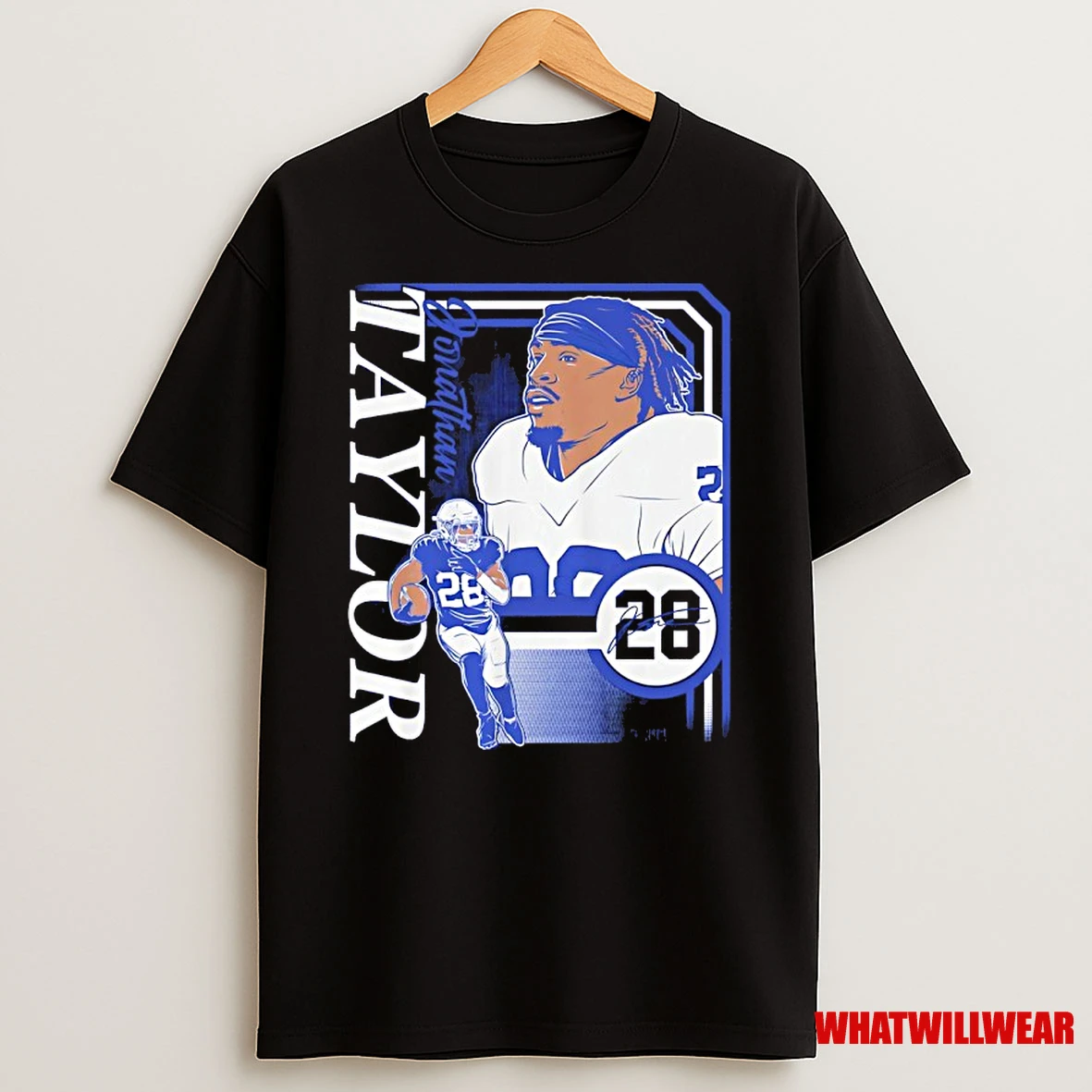 Jonathan Taylor 28 Indianapolis Colts Collage Frame Signature Shirts
