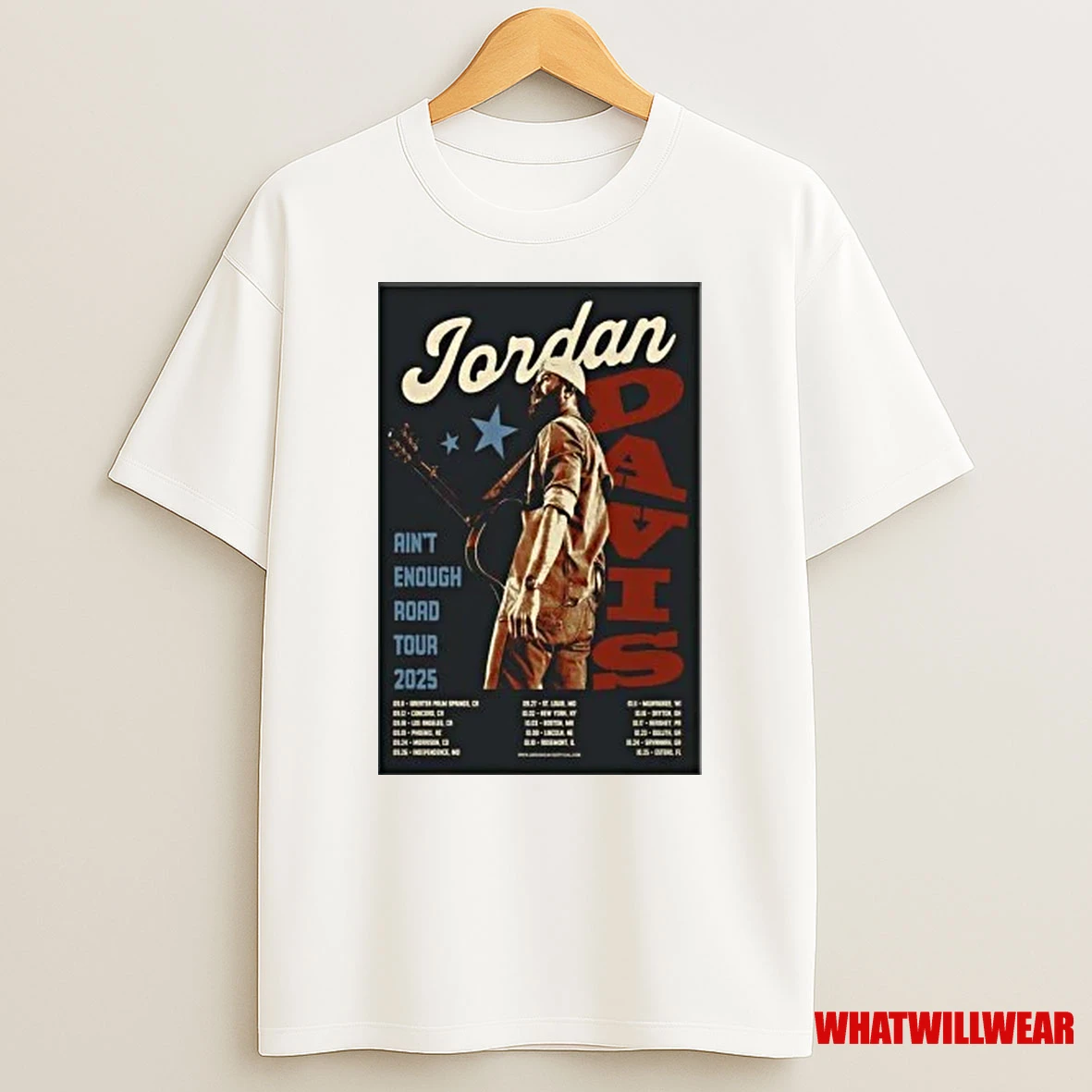 Jordan Davis Aint Enough Road Tour 2025 Shirts
