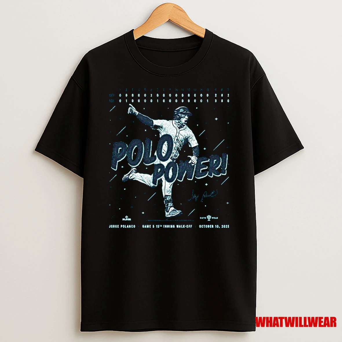 Jorge Polanco Polo Power Game 5 15th Inning Walk Off October 10 2025 Shirts