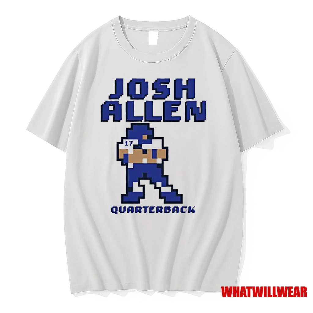 Josh Allen 17 Buffalo Bills Quarterback Retro Baller Shirts