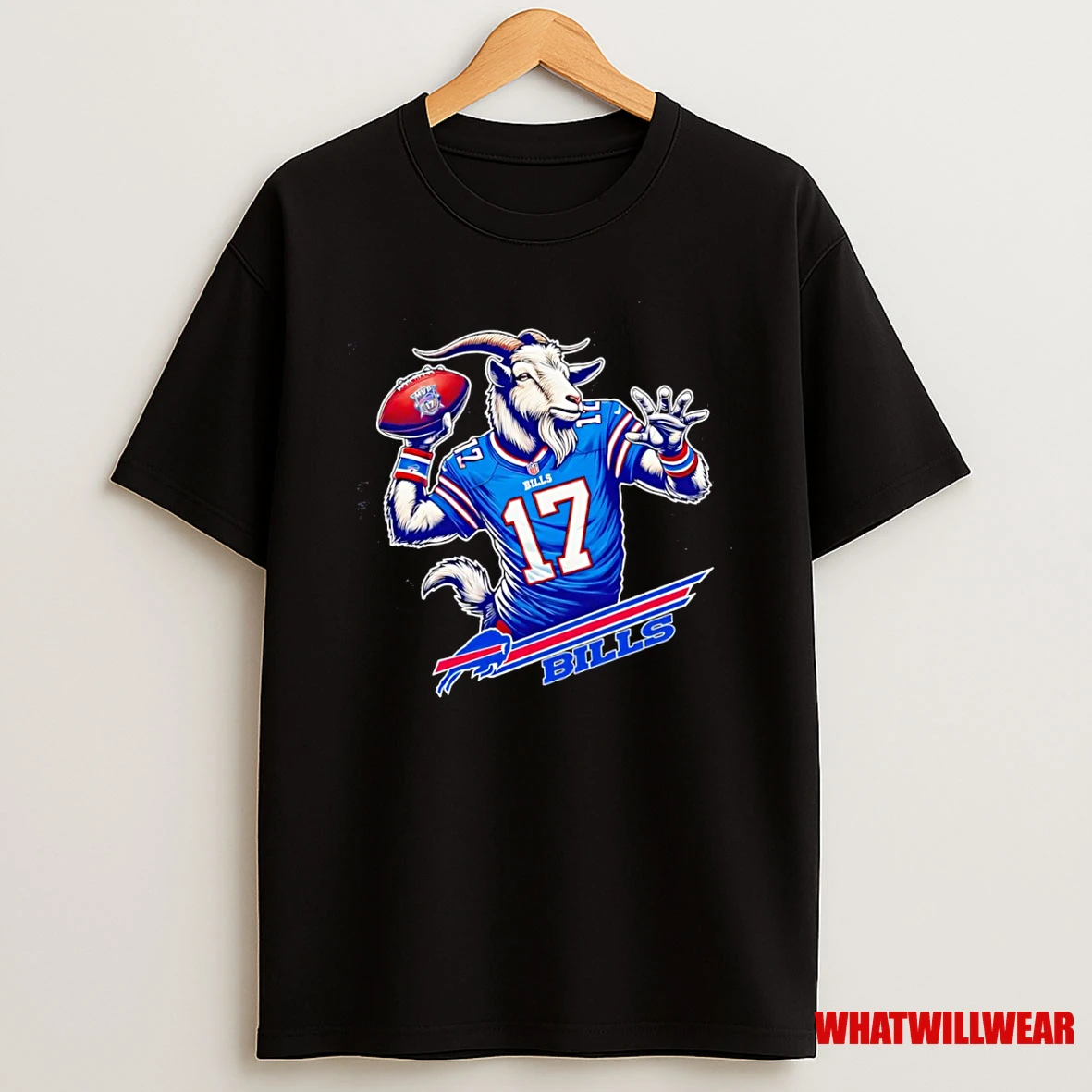 Josh Allen Buffalo Bills Goat Jersey Number 17 Logo Shirts