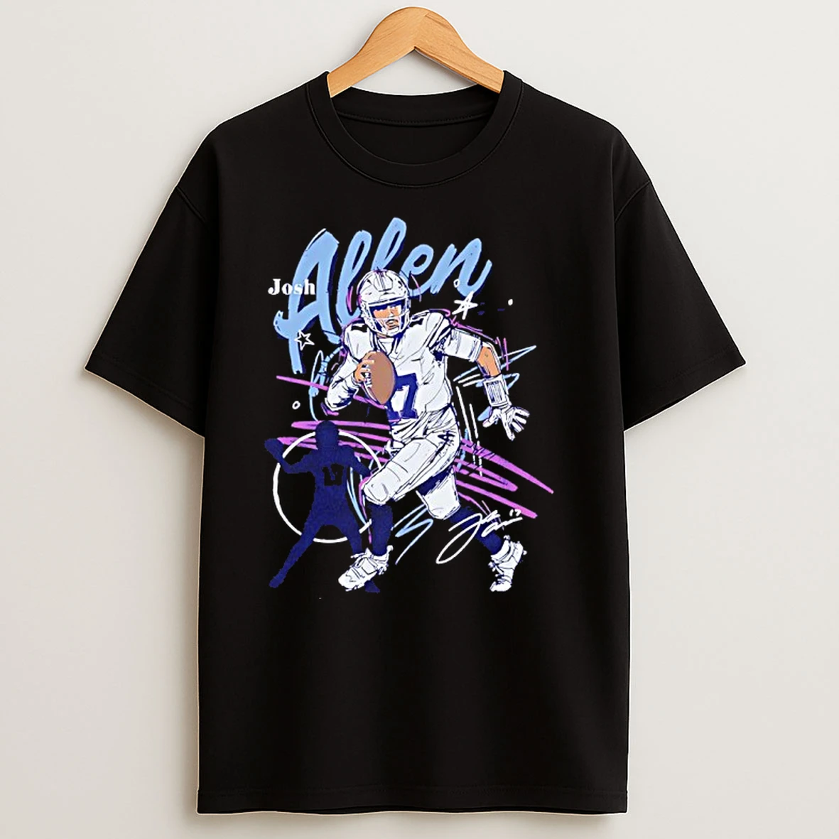 Josh Allen Nfl Buffalo Bills Scribble Signature T Shirts